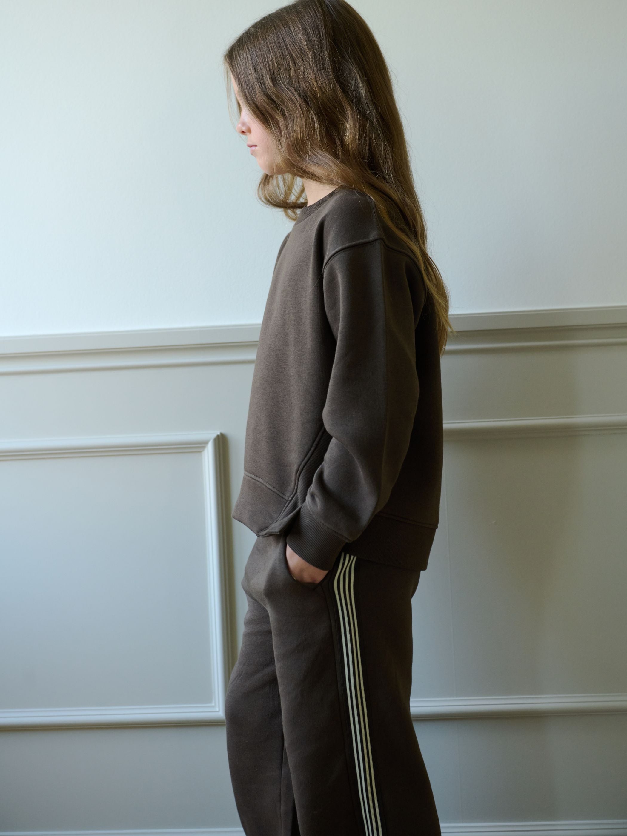 Sweatshirt mit Rippdetails Tween - Dark Brown | 101627 Zoe
