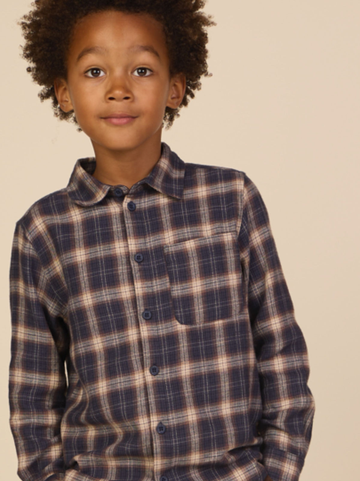 Kariertes Flanellhemd Tween - Navy/Beige | 101650 Edwin