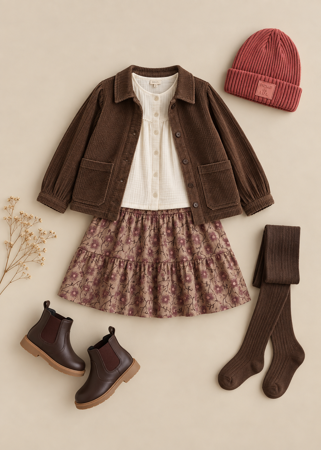 Cord-Overshirt mit großen Taschen Kids - Brown | 101681 Greta