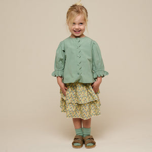 Popelinebluse mit Muschelkante - Kids - Dusty Green | 101047 Joy