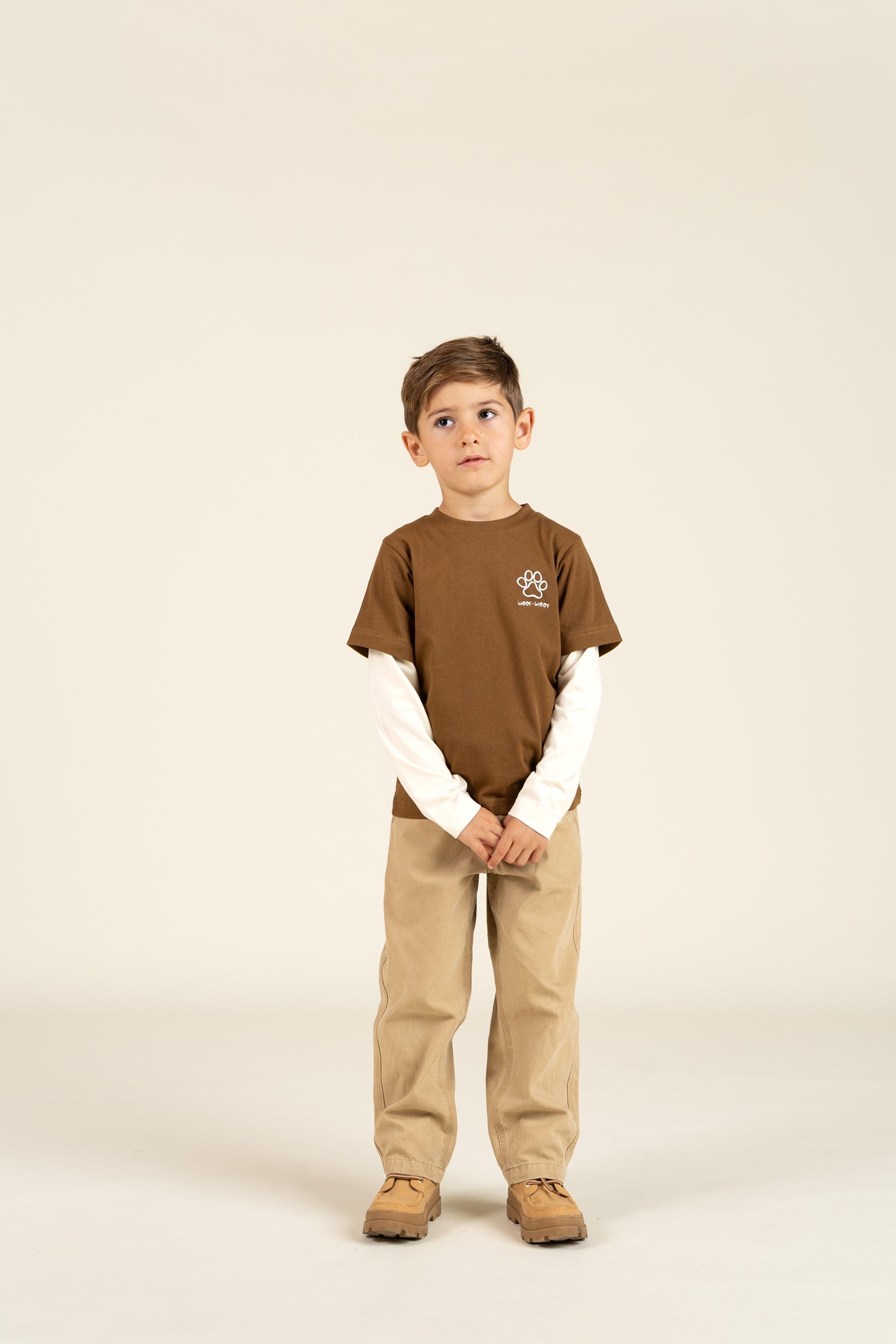 Boxy-T-Shirt mit zwei Ärmeln - Kids - Coffee | 100838 Alex