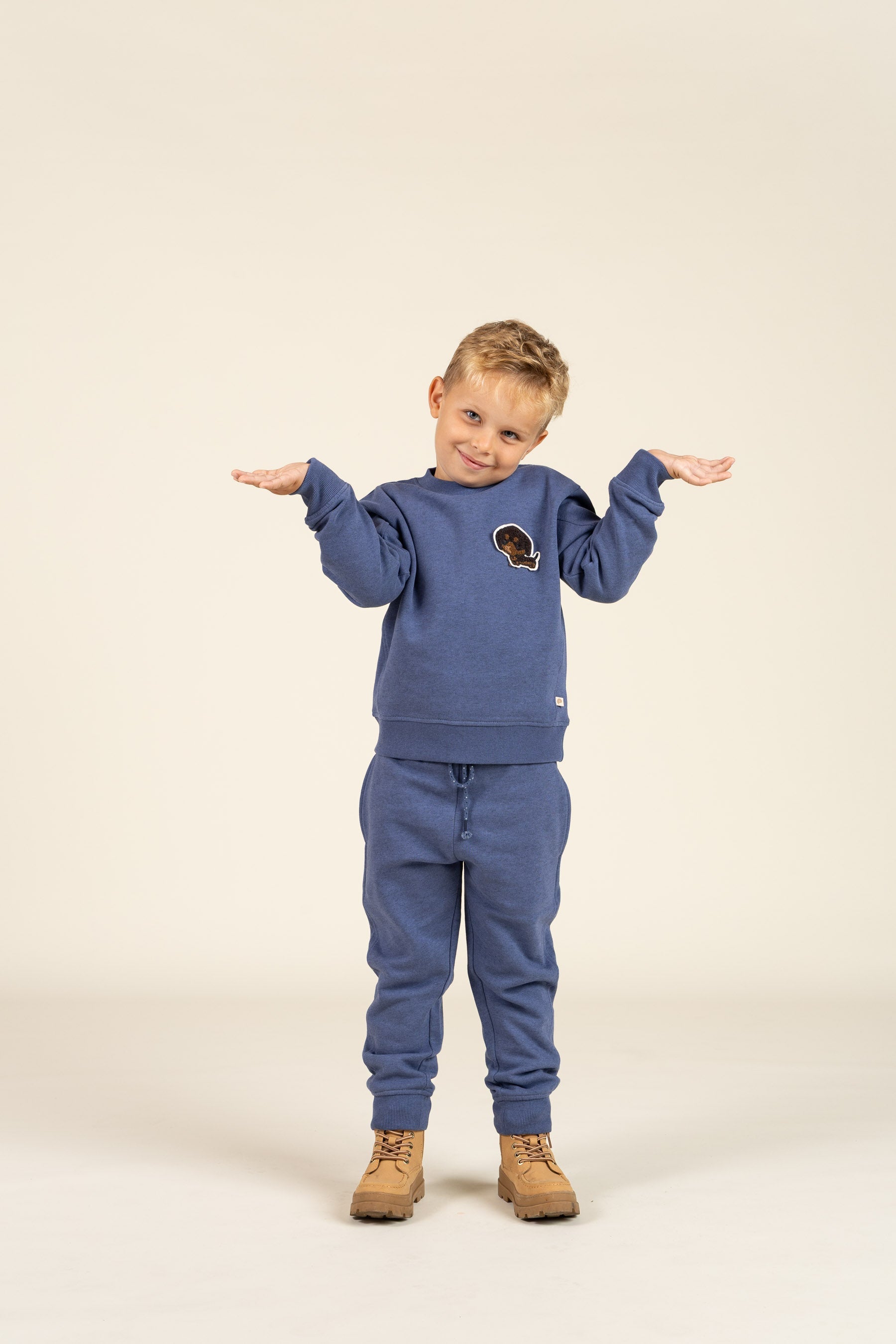 Sweatshirt mit Rundhalsausschnitt - Kids - Indigo Blue Melange | 100888 Justin