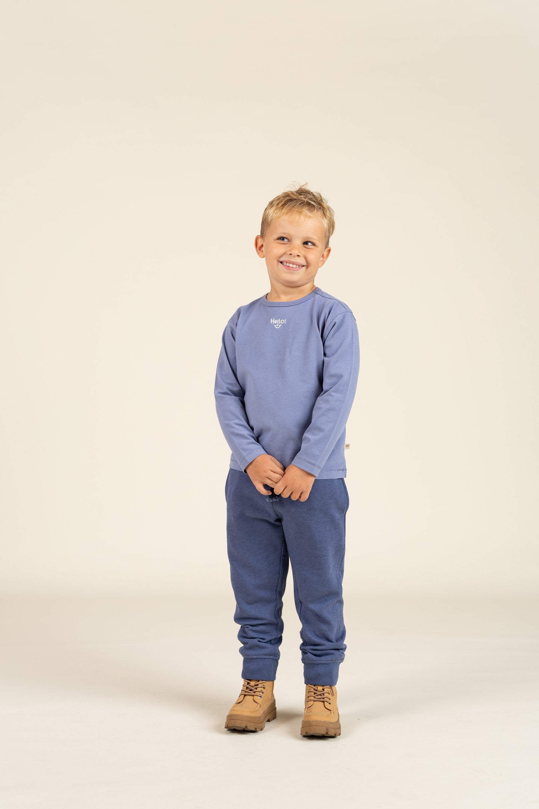 Langarm-T-Shirt mit Stickerei - Kids - Blue | 100858 Brandon