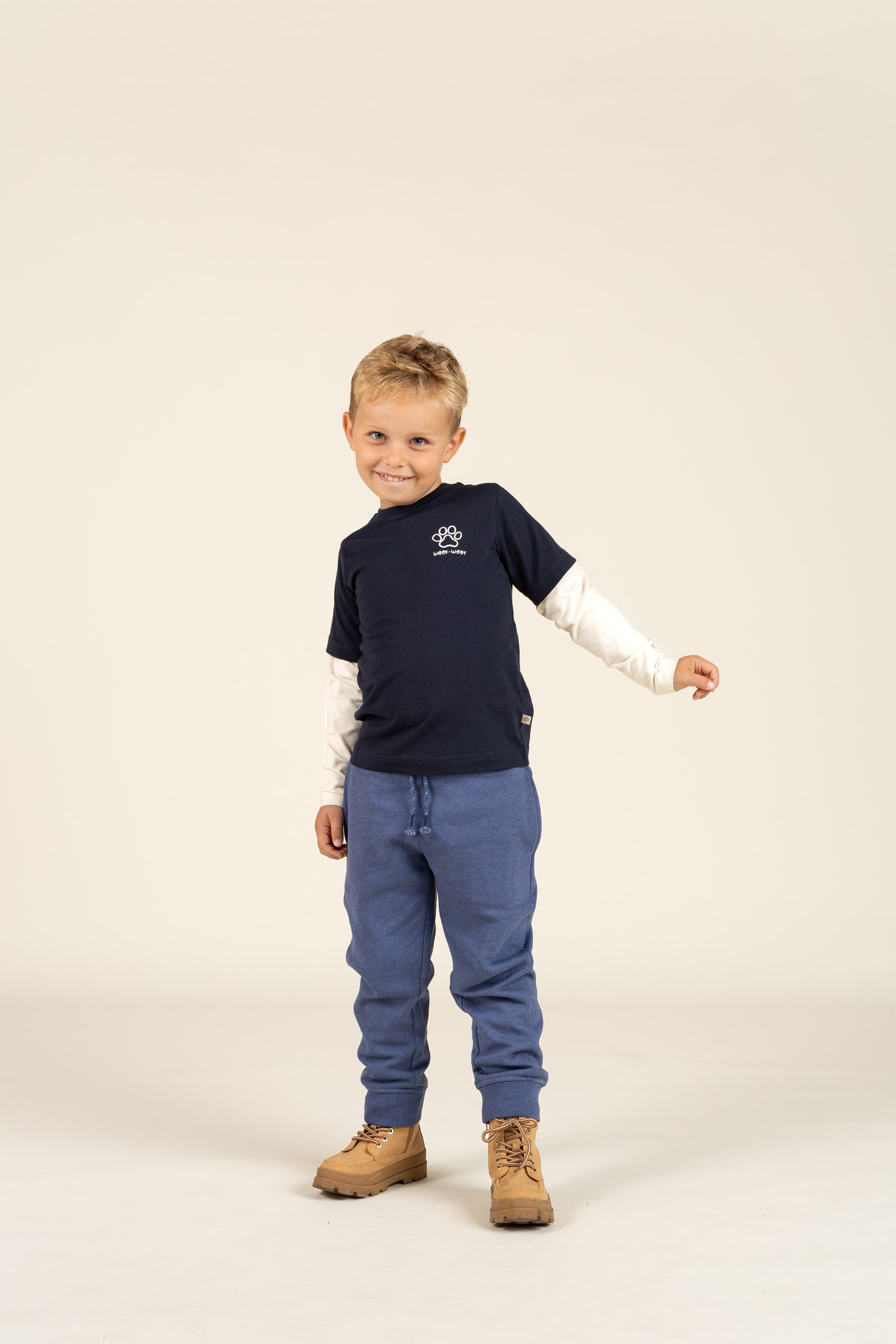 Boxy-T-Shirt mit zwei Ärmeln - Kids - Navy | 100836 Alex