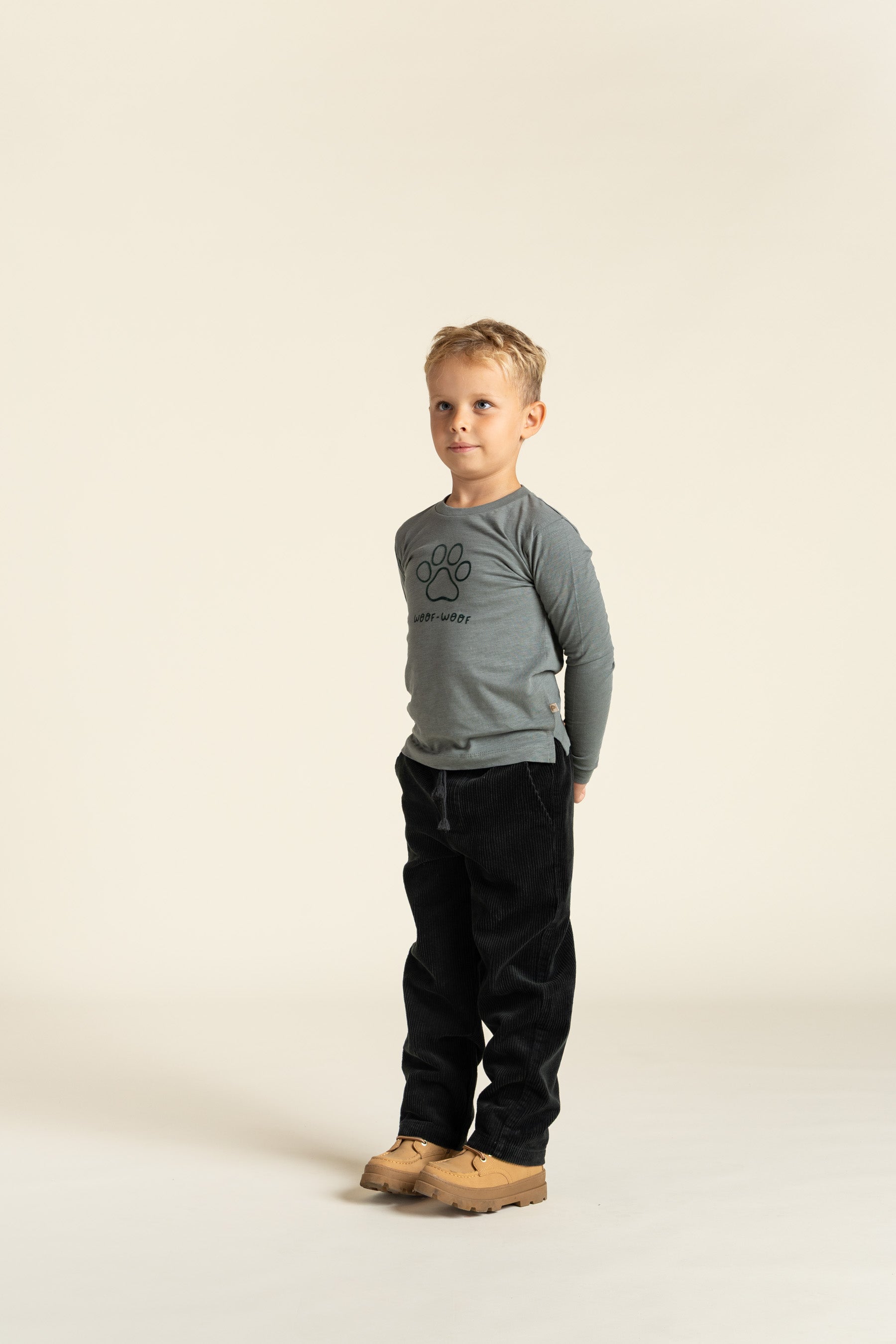 Langärmeliges T-Shirt aus Slub-Jersey - Kids - Dusty Dark Green | 100834 Kevin