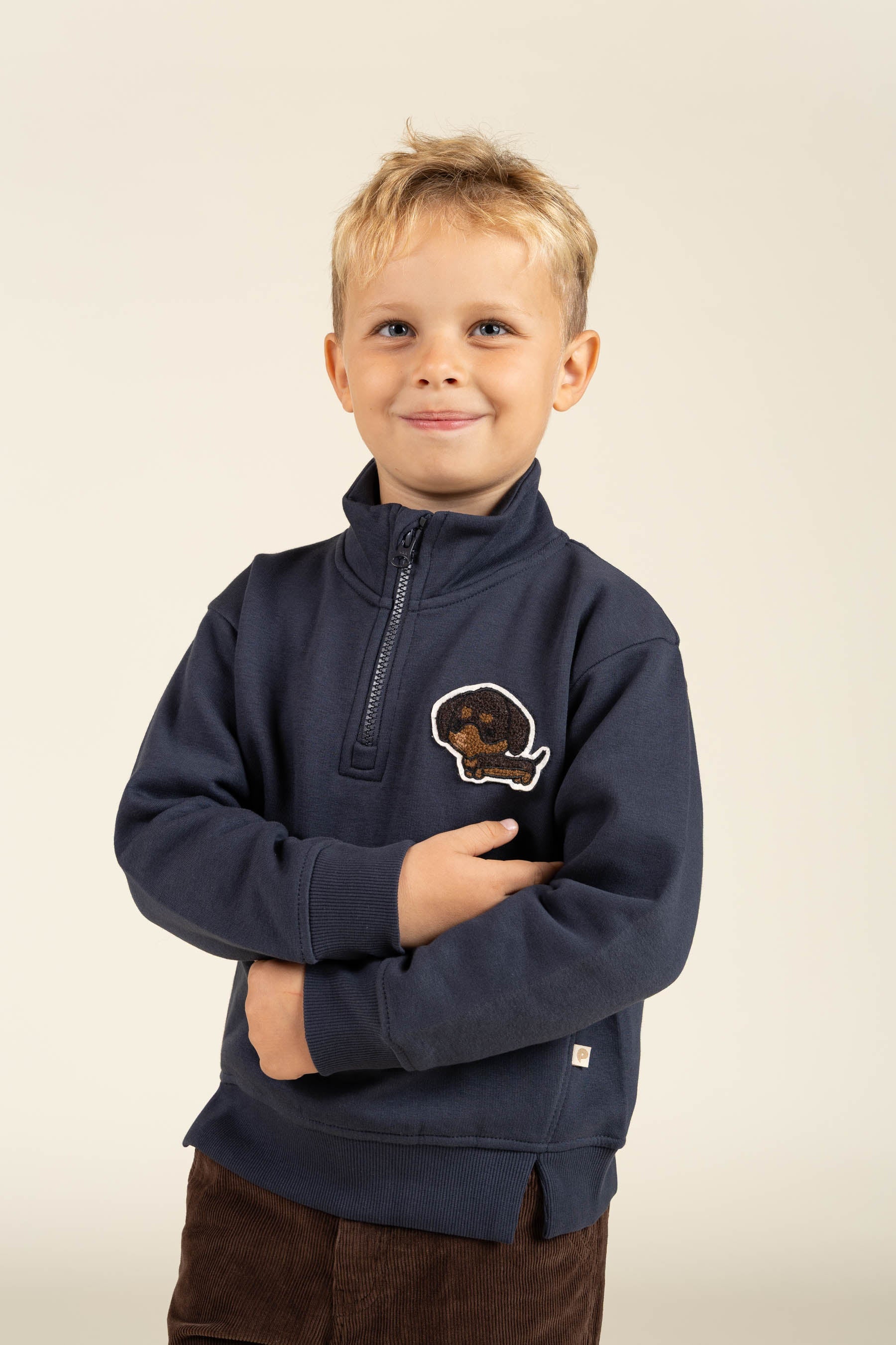 Sweatshirt mit halbem Reißverschluss - Kids - Navy | 100806 Tristan