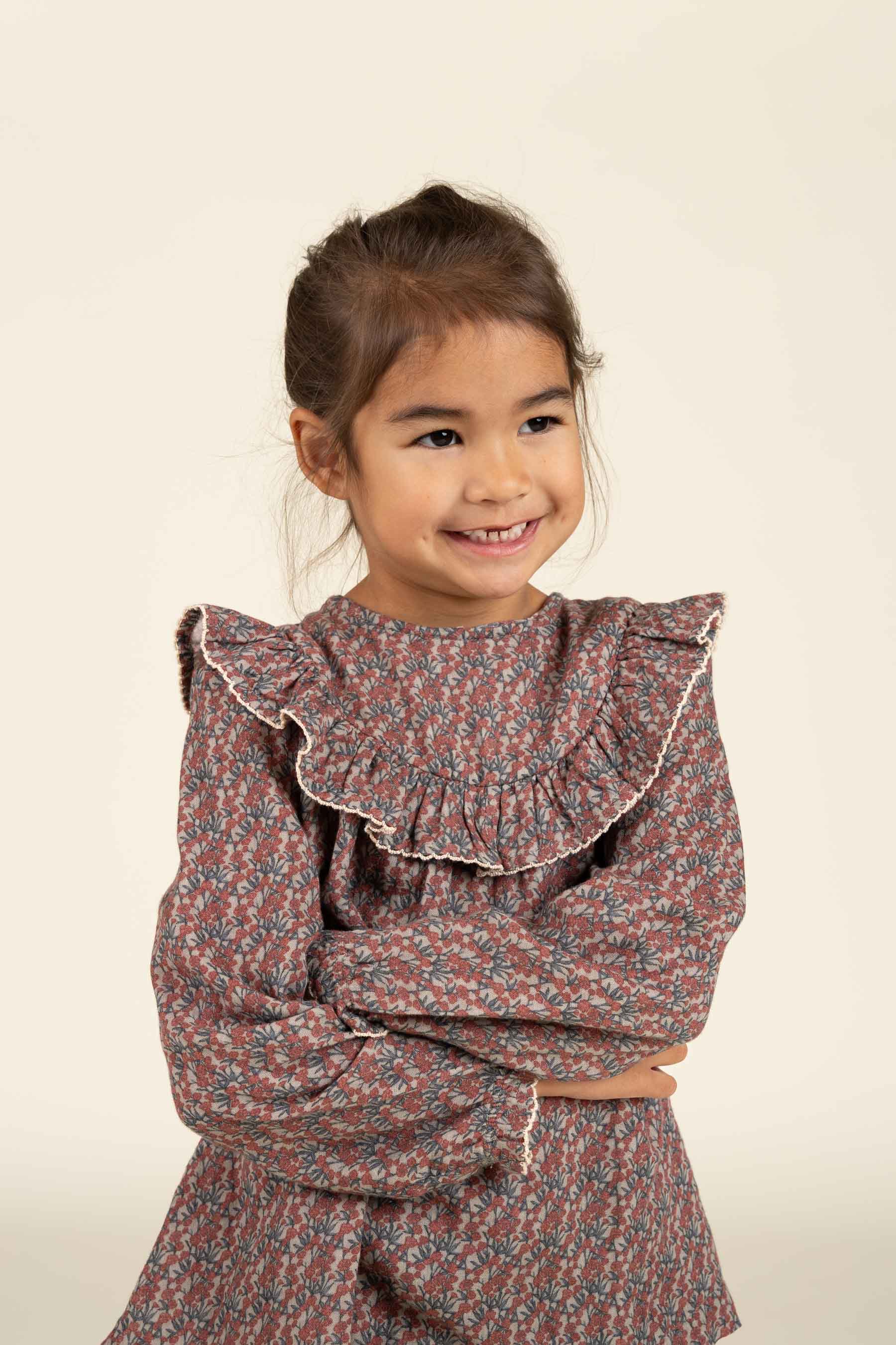 Bedruckte Doppelgaze-Hose - Kids - Rose / Green | 100734 Maggie