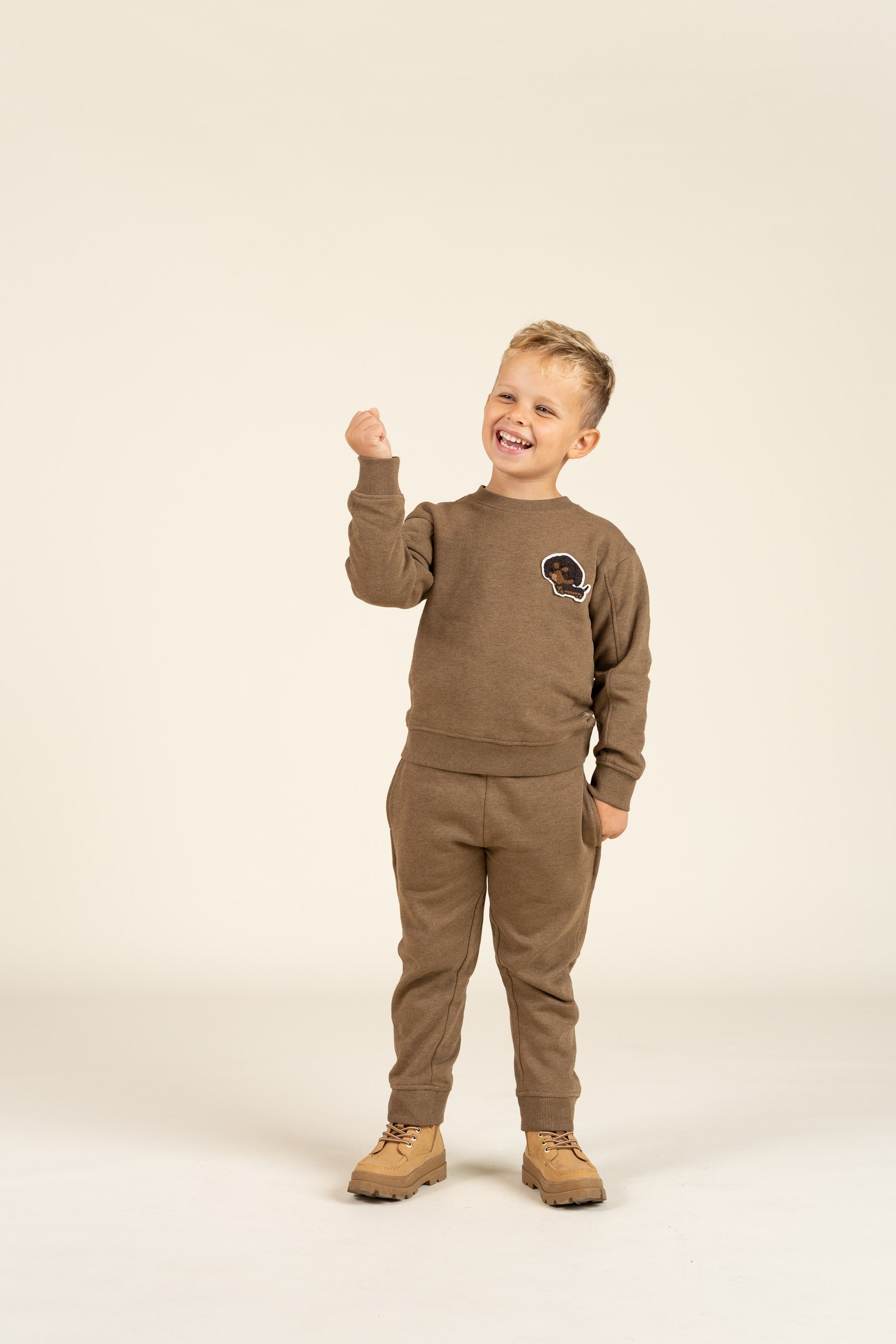 Sweatshirt mit Rundhalsausschnitt - Kids - Coffe Melange | 100890 Justin