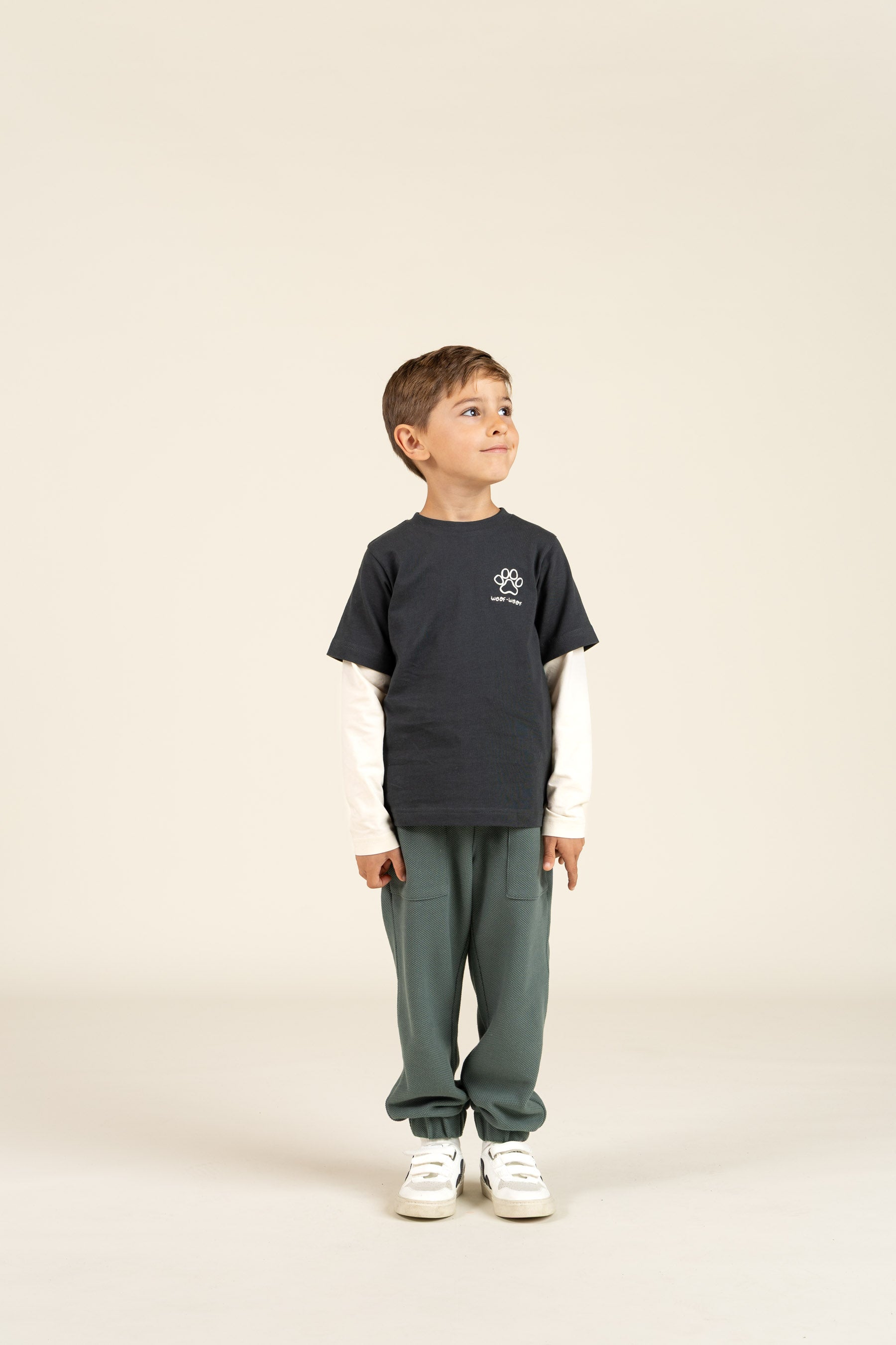 Boxy-T-Shirt mit zwei Ärmeln - Kids - Forest Green | 100840 Alex