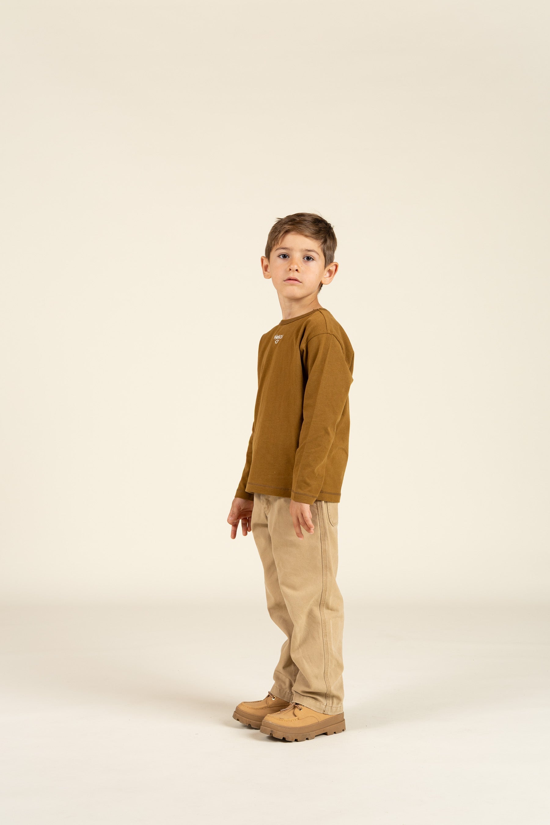 Langarm-T-Shirt mit Stickerei - Kids - Walnut | 100854 Brandon