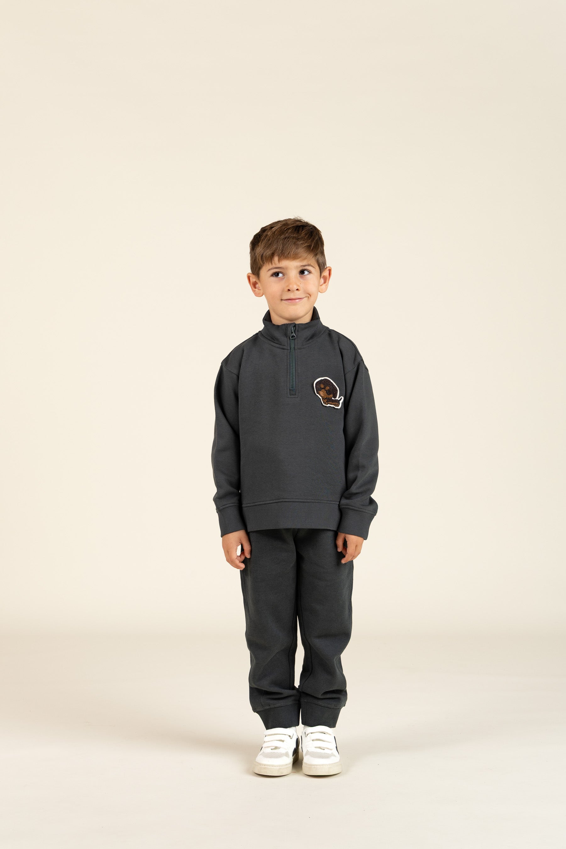 Sweatshirt mit halbem Reißverschluss - Kids - Forest Green | 100810 Tristan
