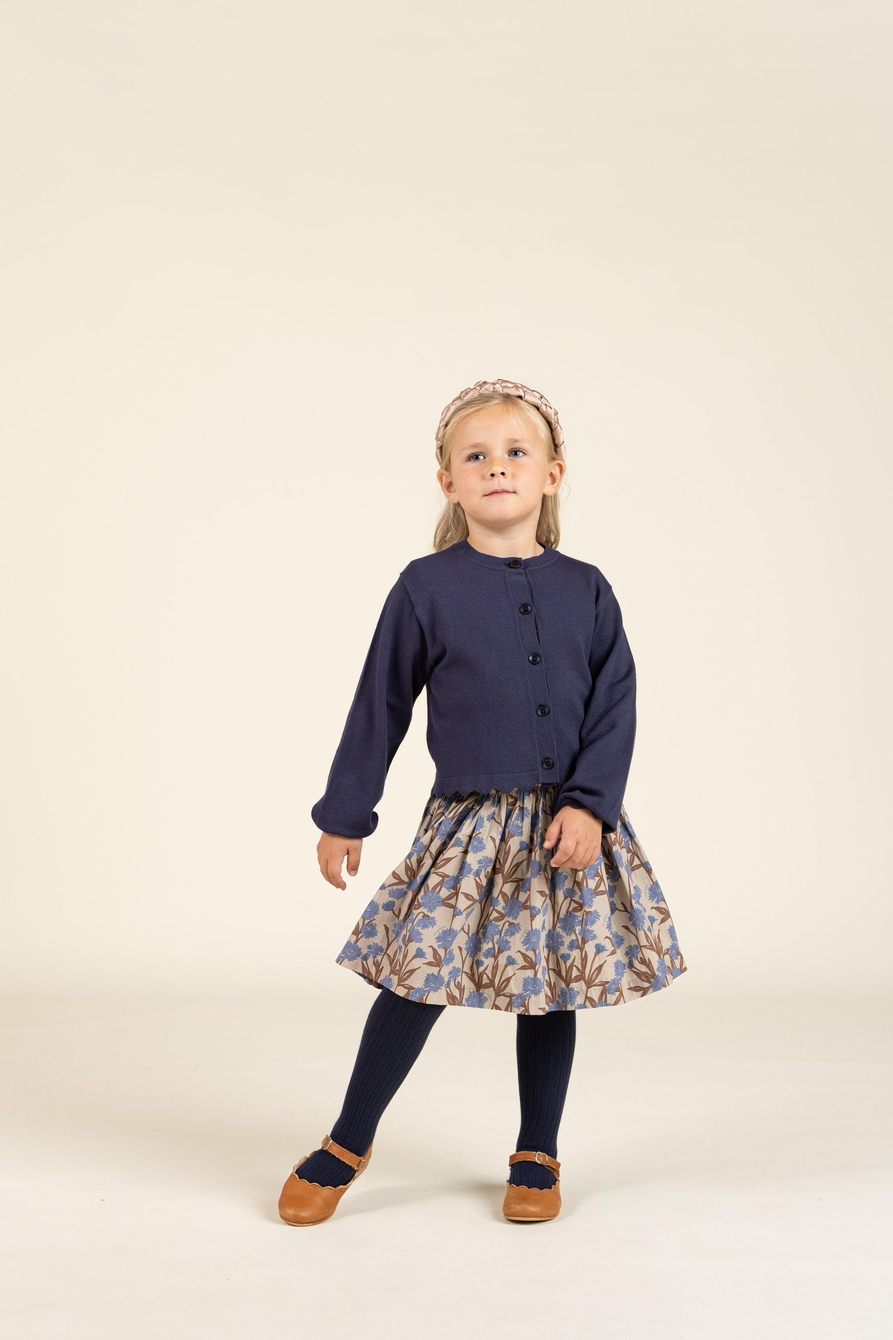 Bedruckter Popeline-Rock aus Baumwolle - Kids - Blue / Brown | 100715 Amy