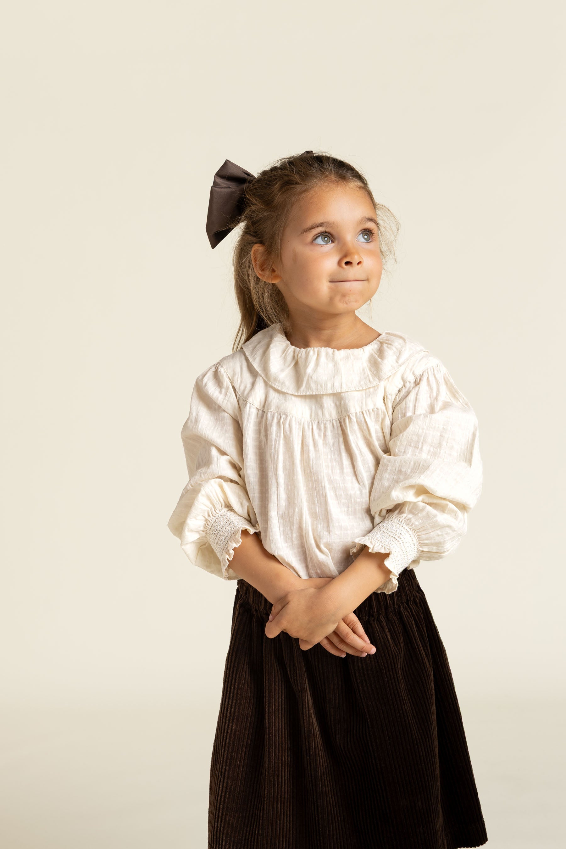 Baumwollbluse mit Kragen - Kids - Off White | 100883 Claire