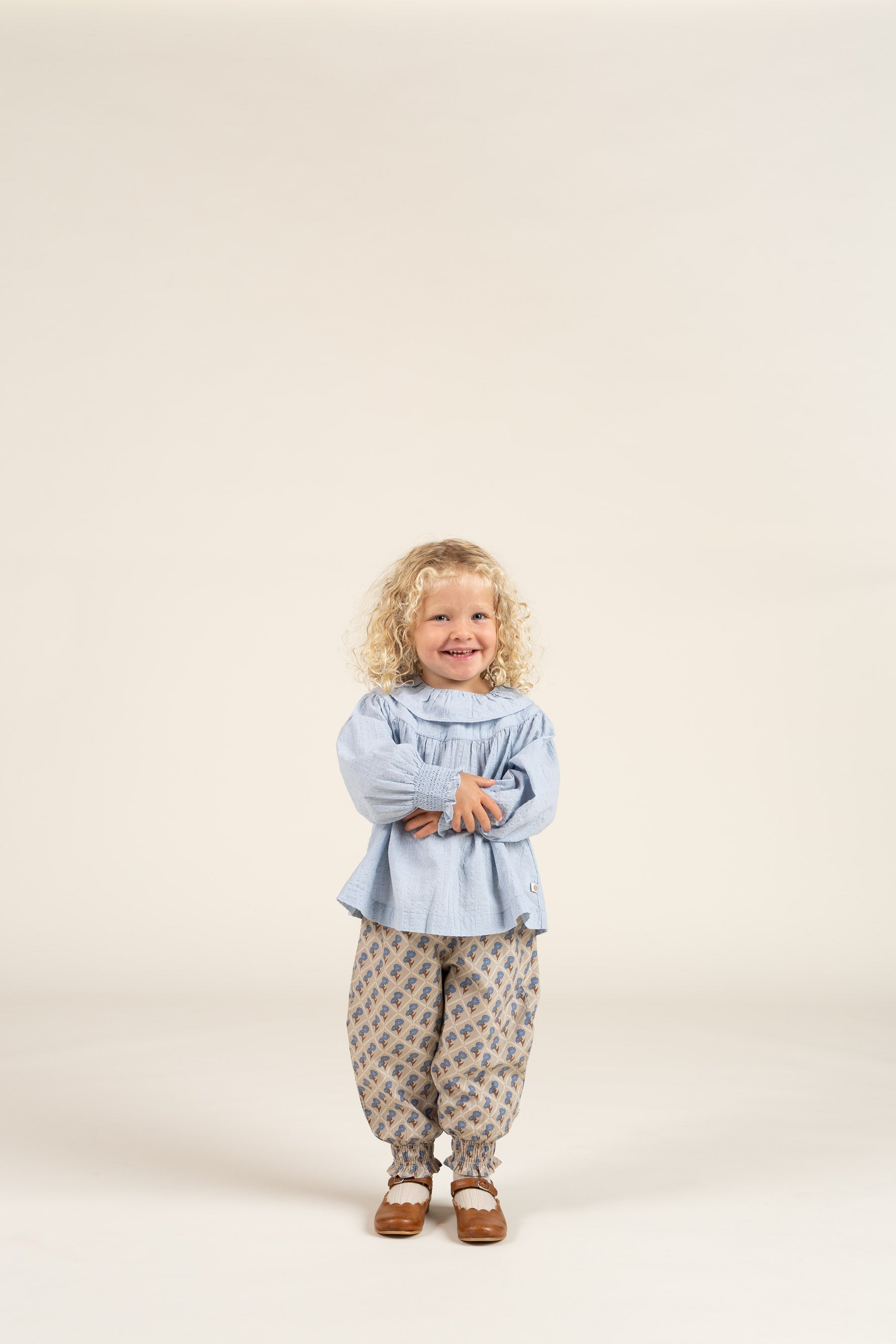 Baumwollbluse mit Kragen - Kids - Light Blue | 100885 Claire