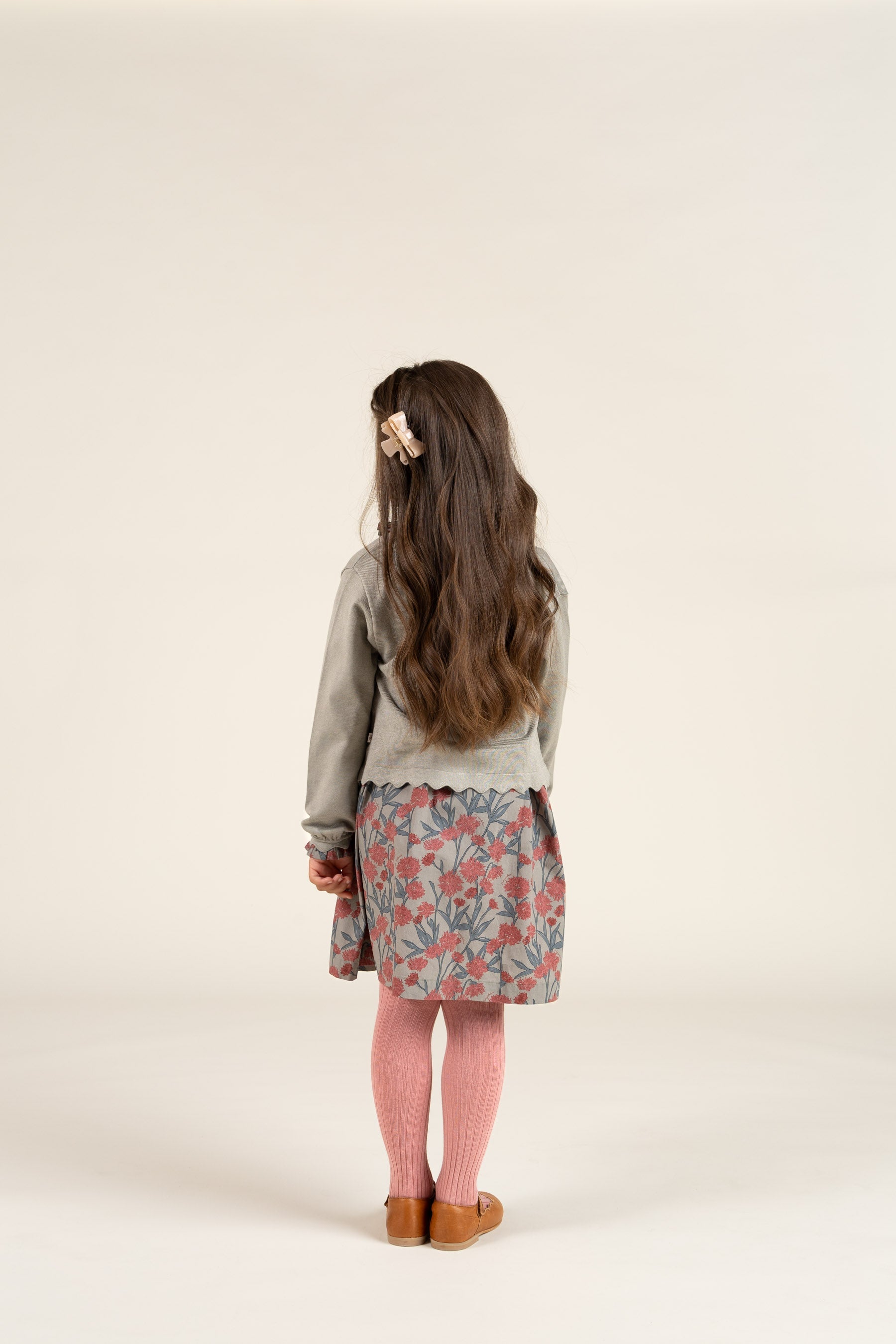 Bedrucktes Popeline-Kleid aus Baumwolle - Kids - Rose / Green | 100722 Amy