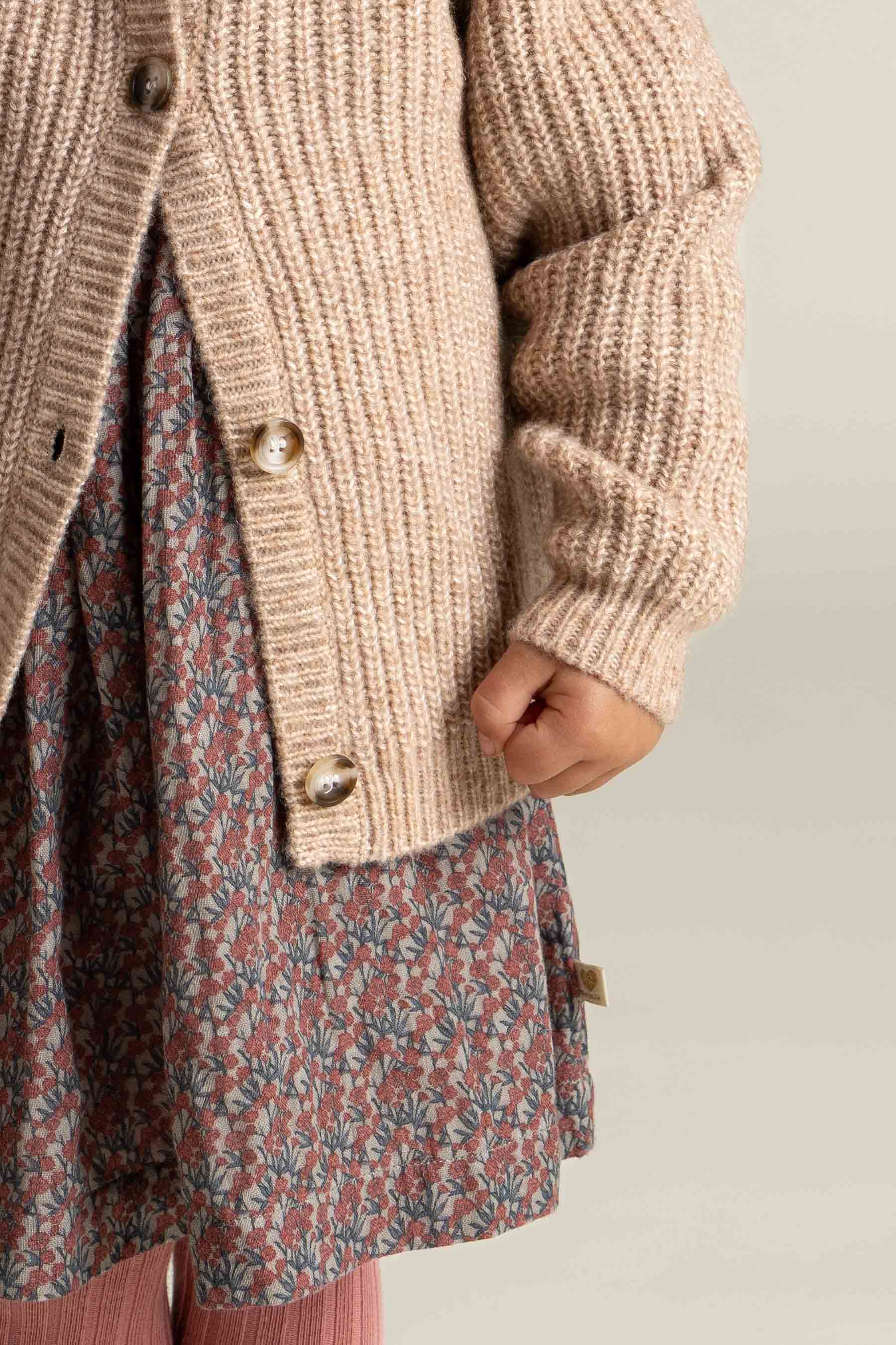 Strickjacke in Wollmischung - Kids - Beige Melange | 100748 Cork