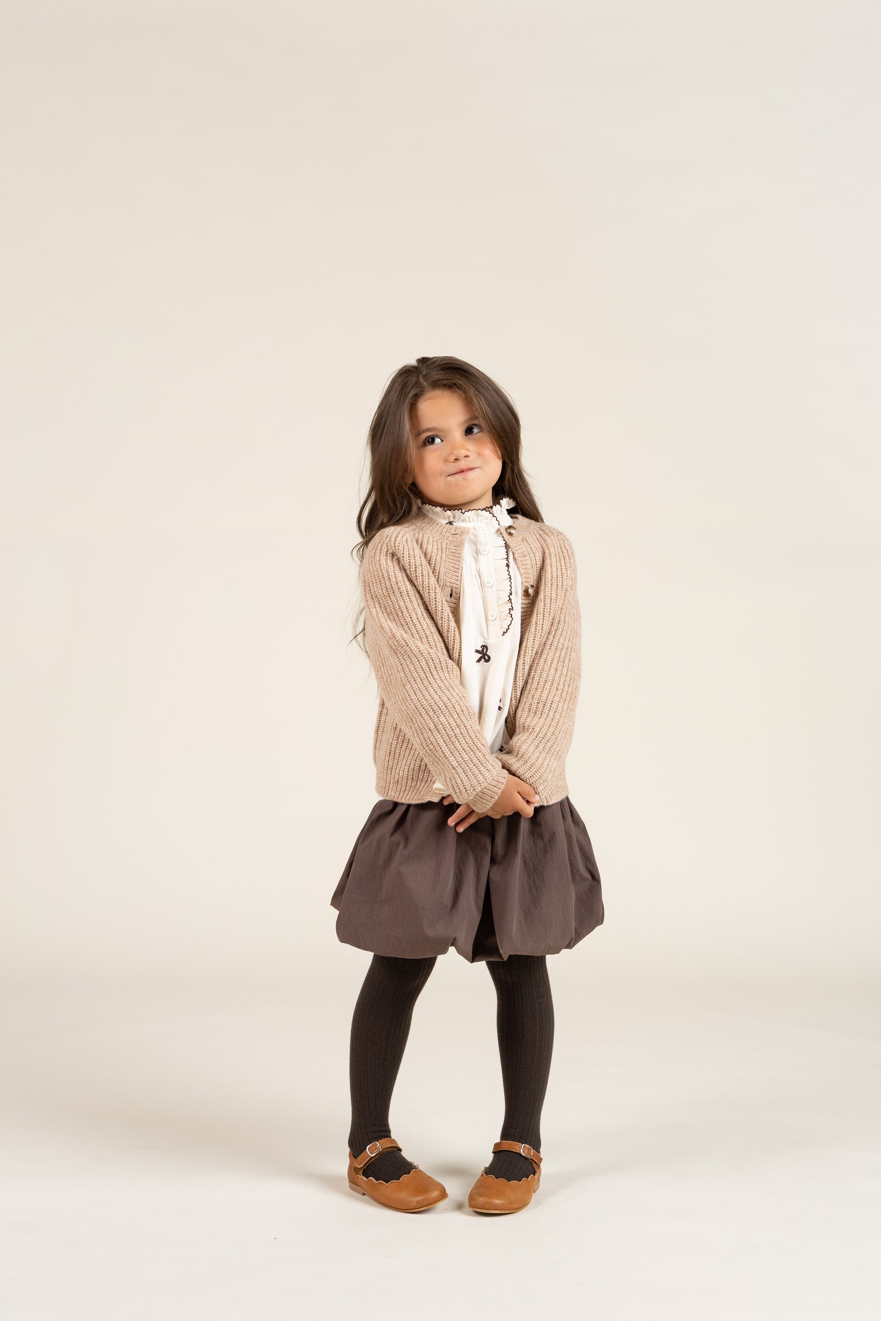 Strickjacke in Wollmischung - Kids - Beige Melange | 100748 Cork