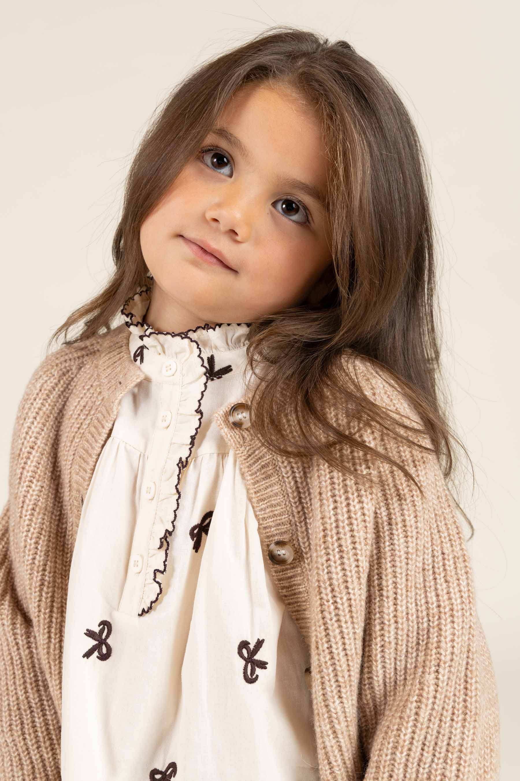 Popeline-Bluse mit Stickerei - Kids - Off White | 100673 Adison