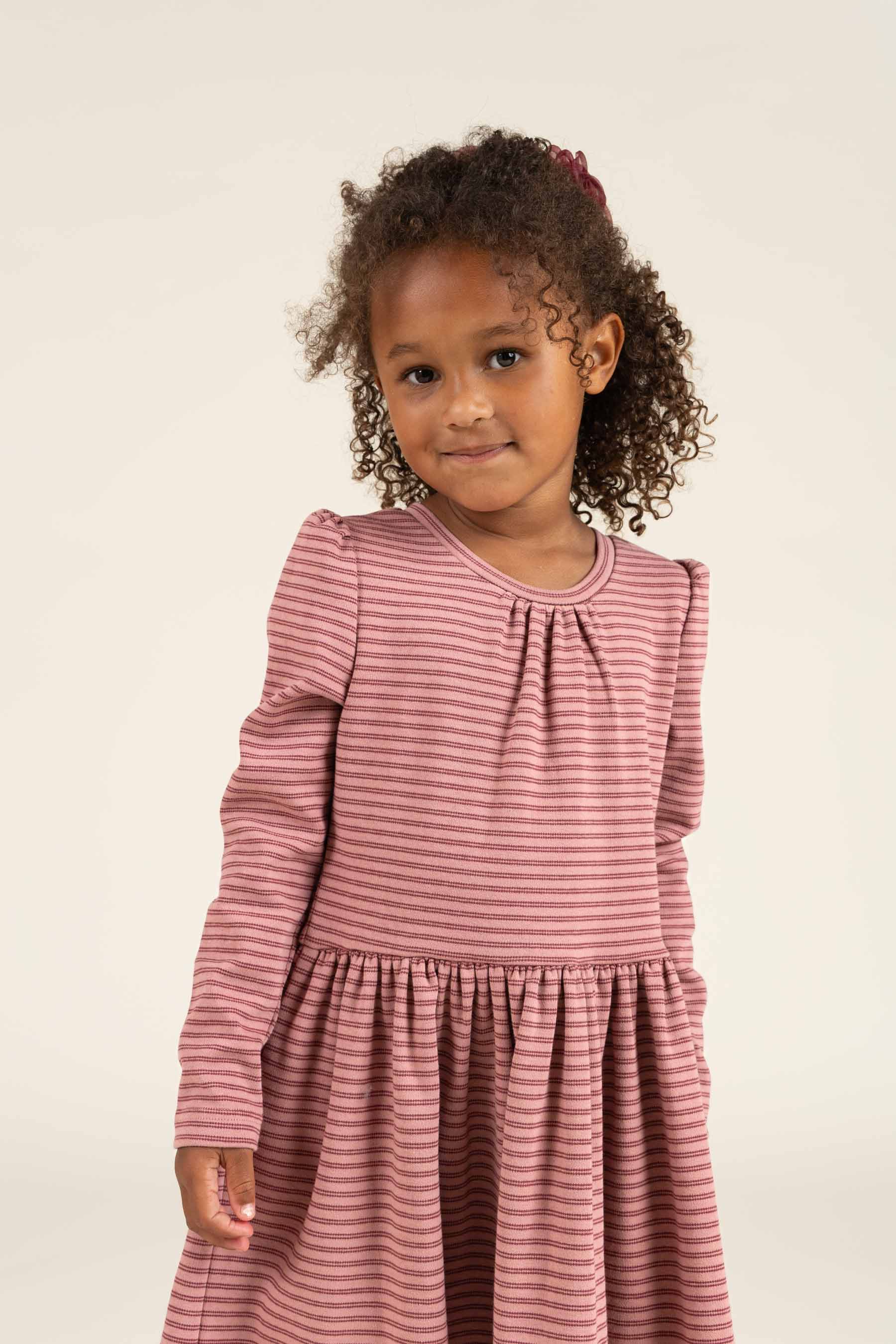 Gestreiftes Jersey-Kleid - Kids - Rose Stripe | 100650 Elise