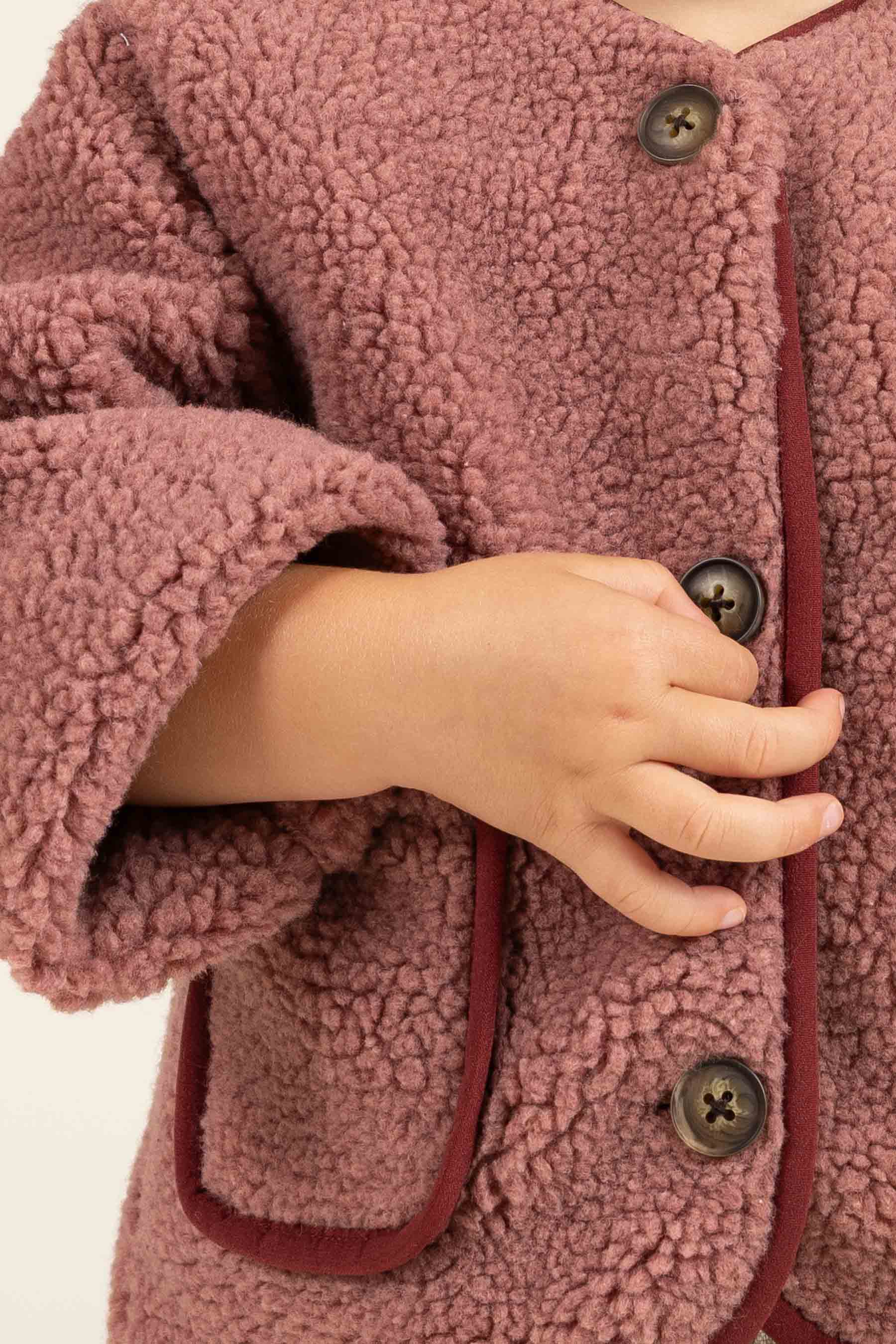 Teddyjacke mit Knöpfen - Kids - Old Rose | 100628 Mayfield