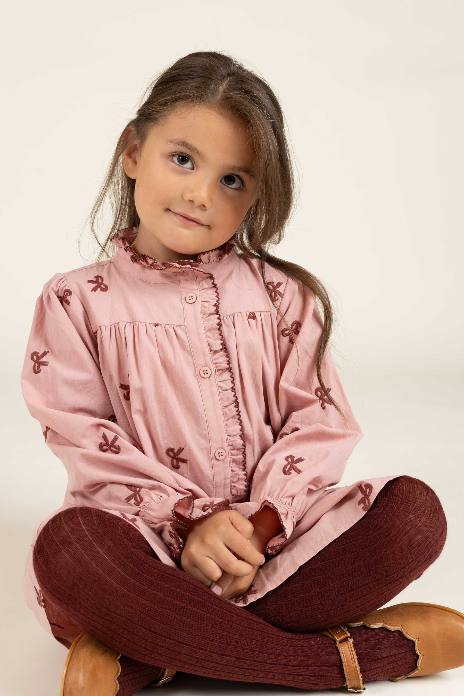 Popeline-Kleid mit Stickerei - Kids - Rose | 100681 Adison