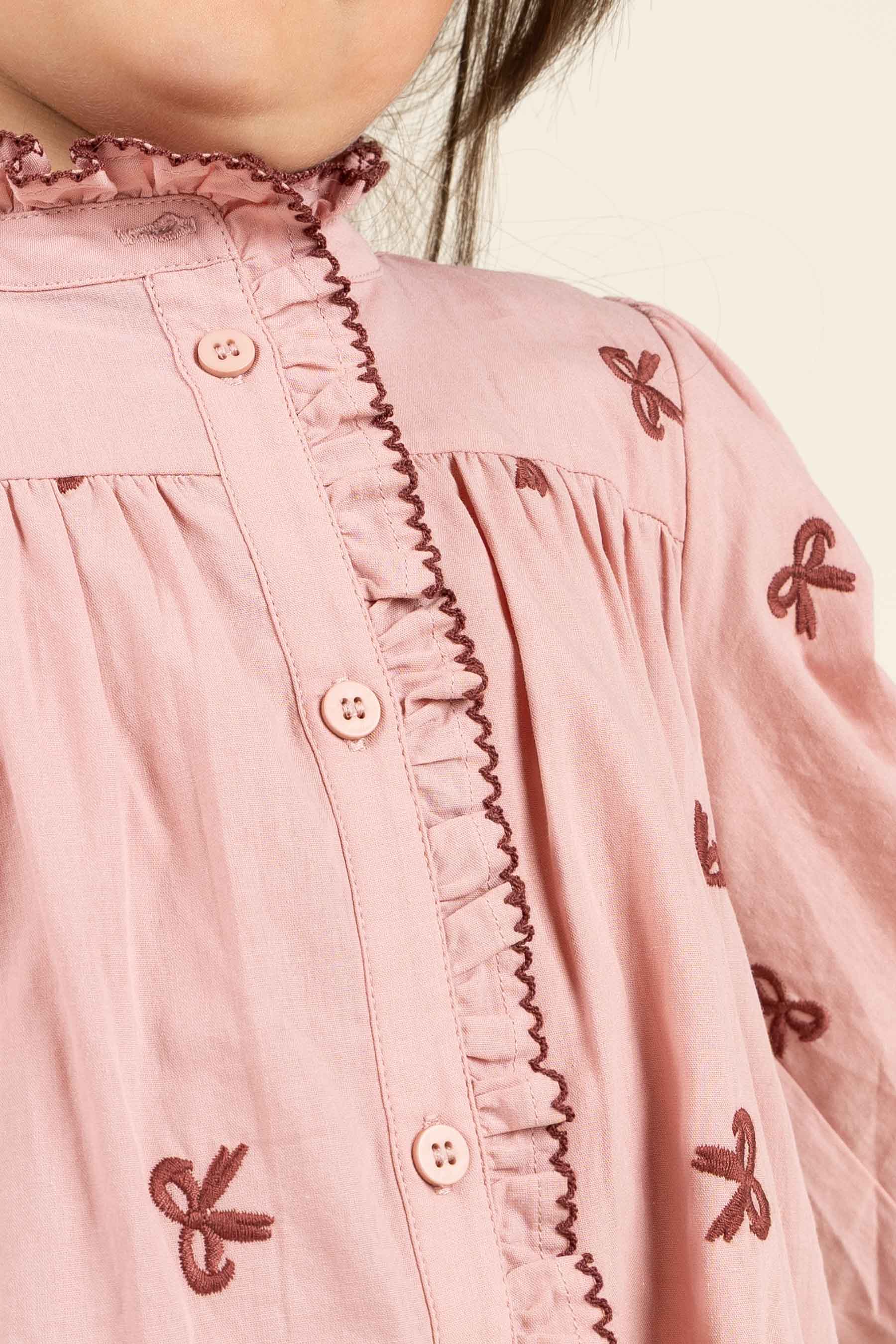 Popeline-Kleid mit Stickerei - Kids - Rose | 100681 Adison