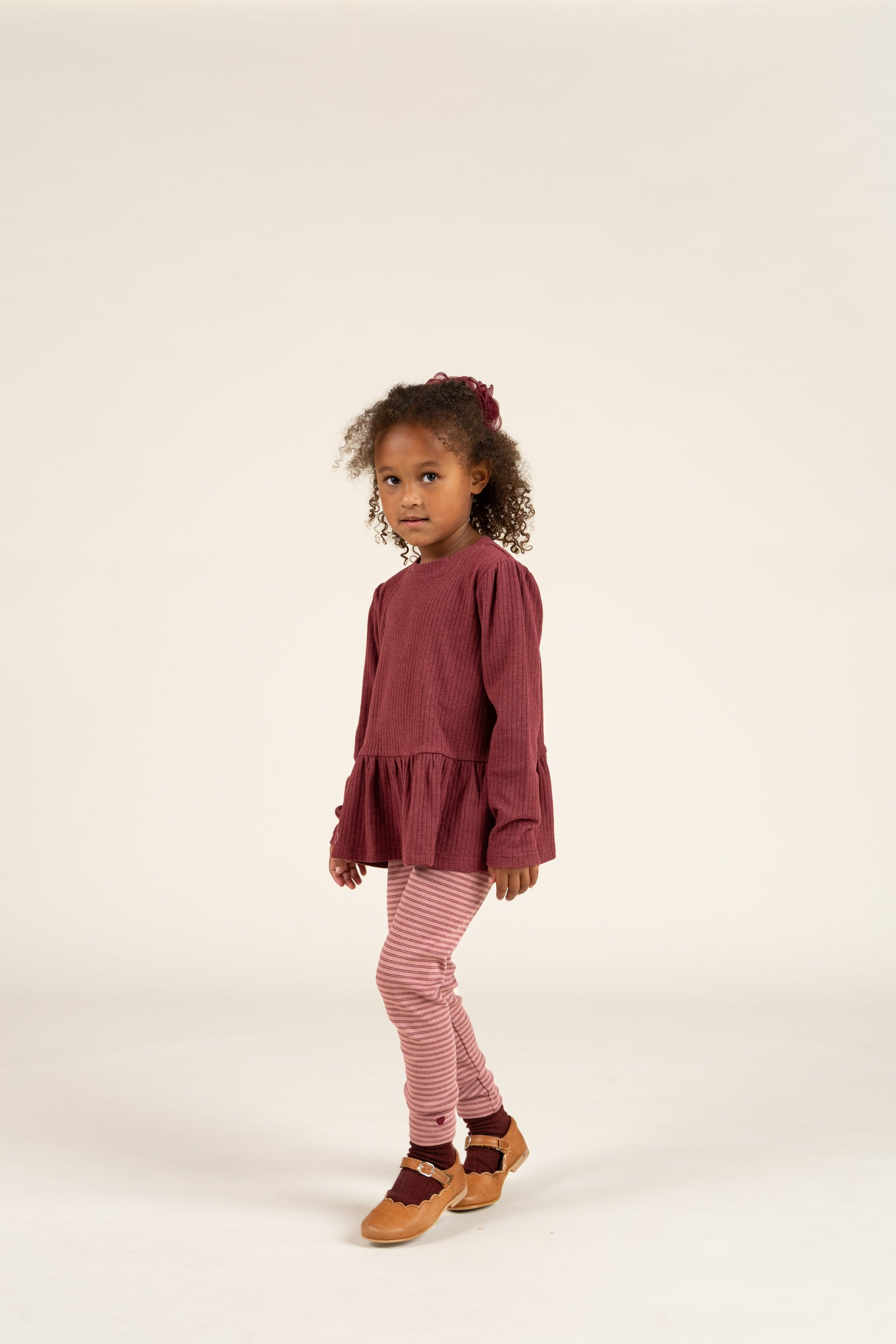 Gestreifte Jersey-Leggings - Kids - Rose Stripe | 100654 Elise
