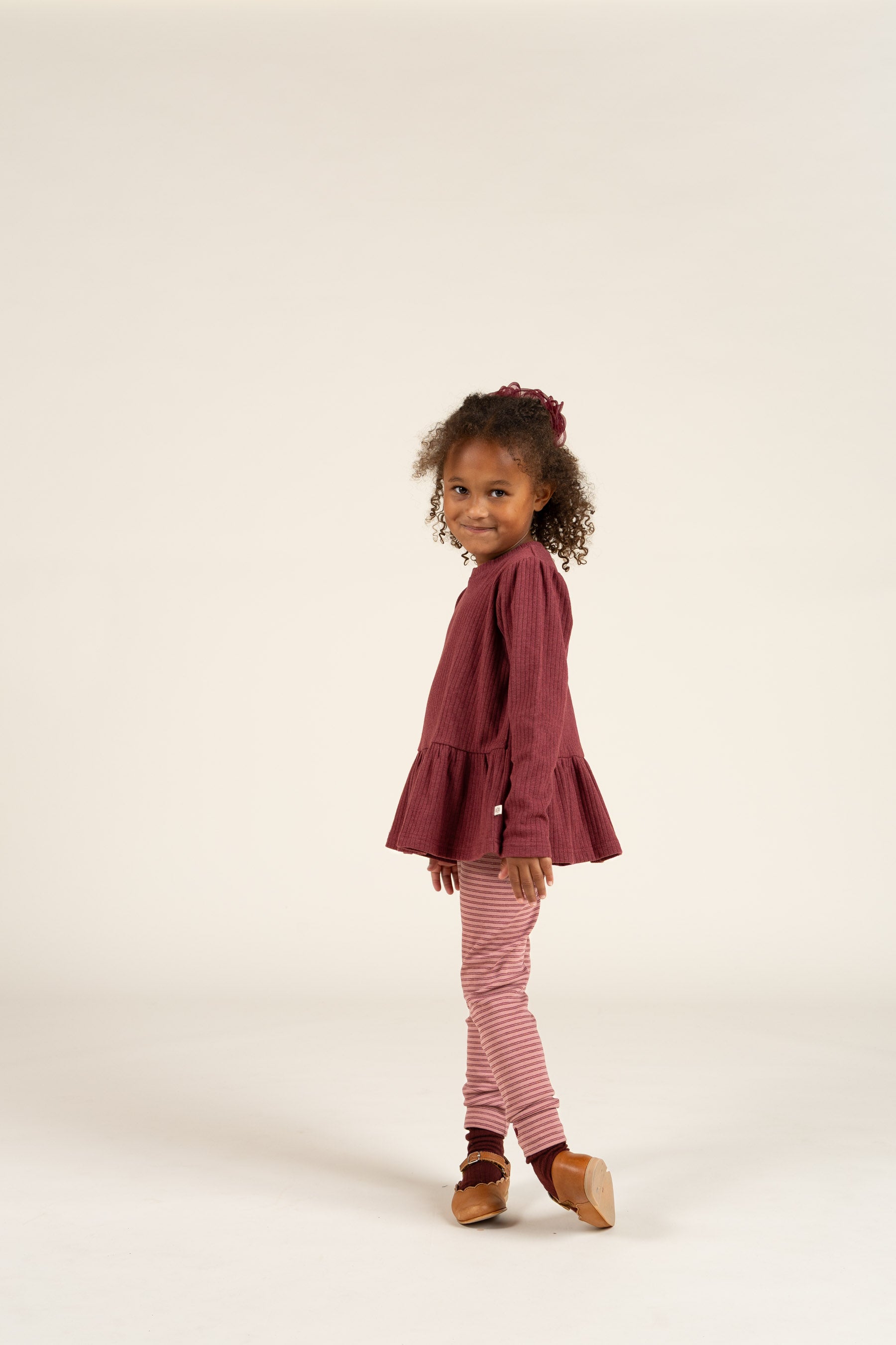 Gestreifte Jersey-Leggings - Kids - Rose Stripe | 100654 Elise
