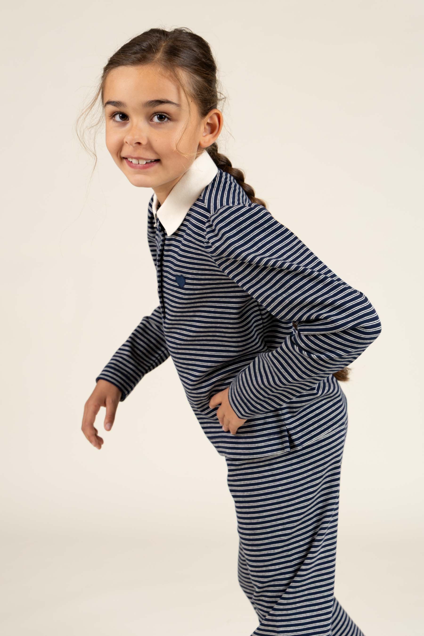 Gestreifte Jersey-Hose - Tween - Navy Stripe | 100649 Elise