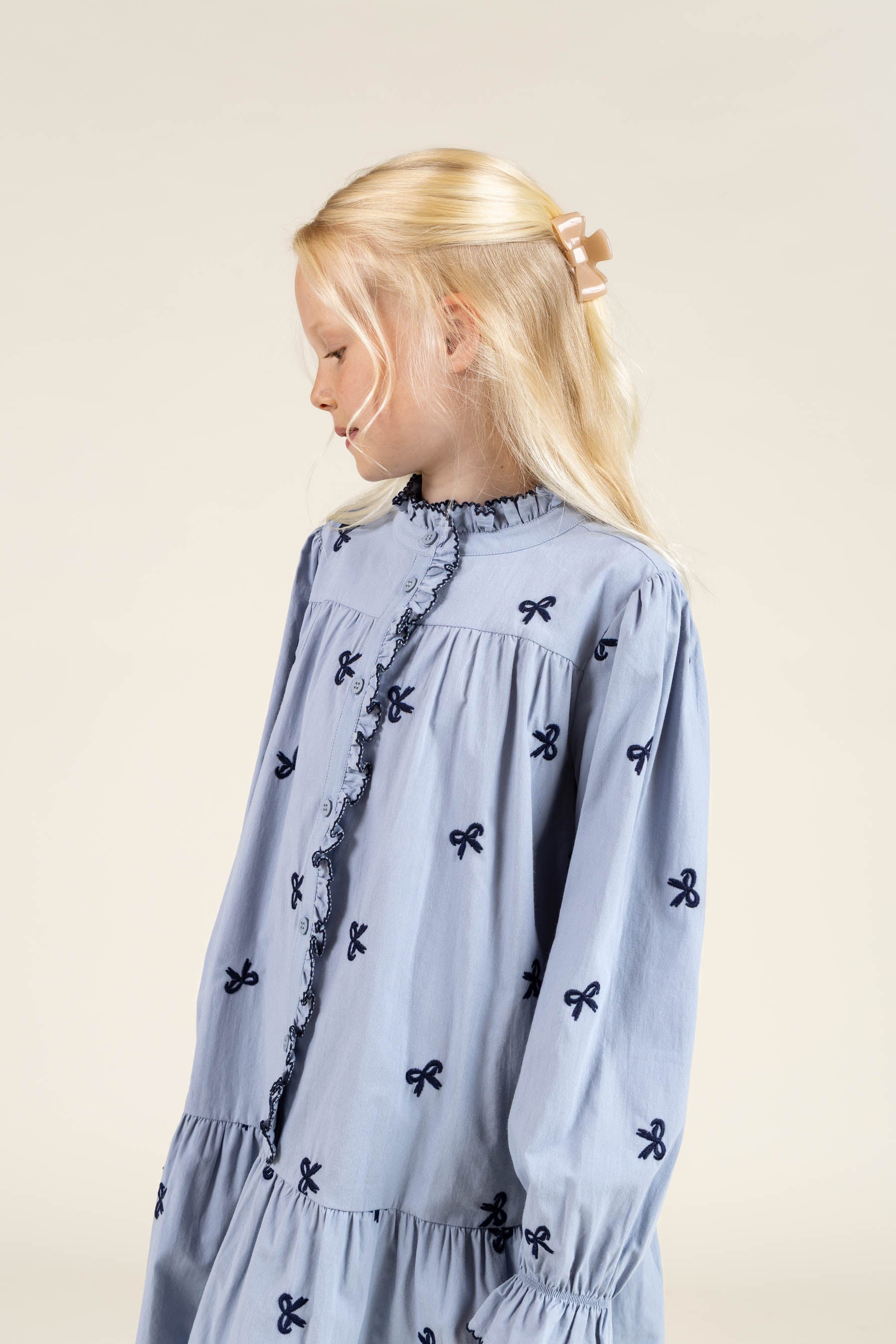 Popeline-Kleid mit Stickerei - Tween - Blue | 100680 Adison