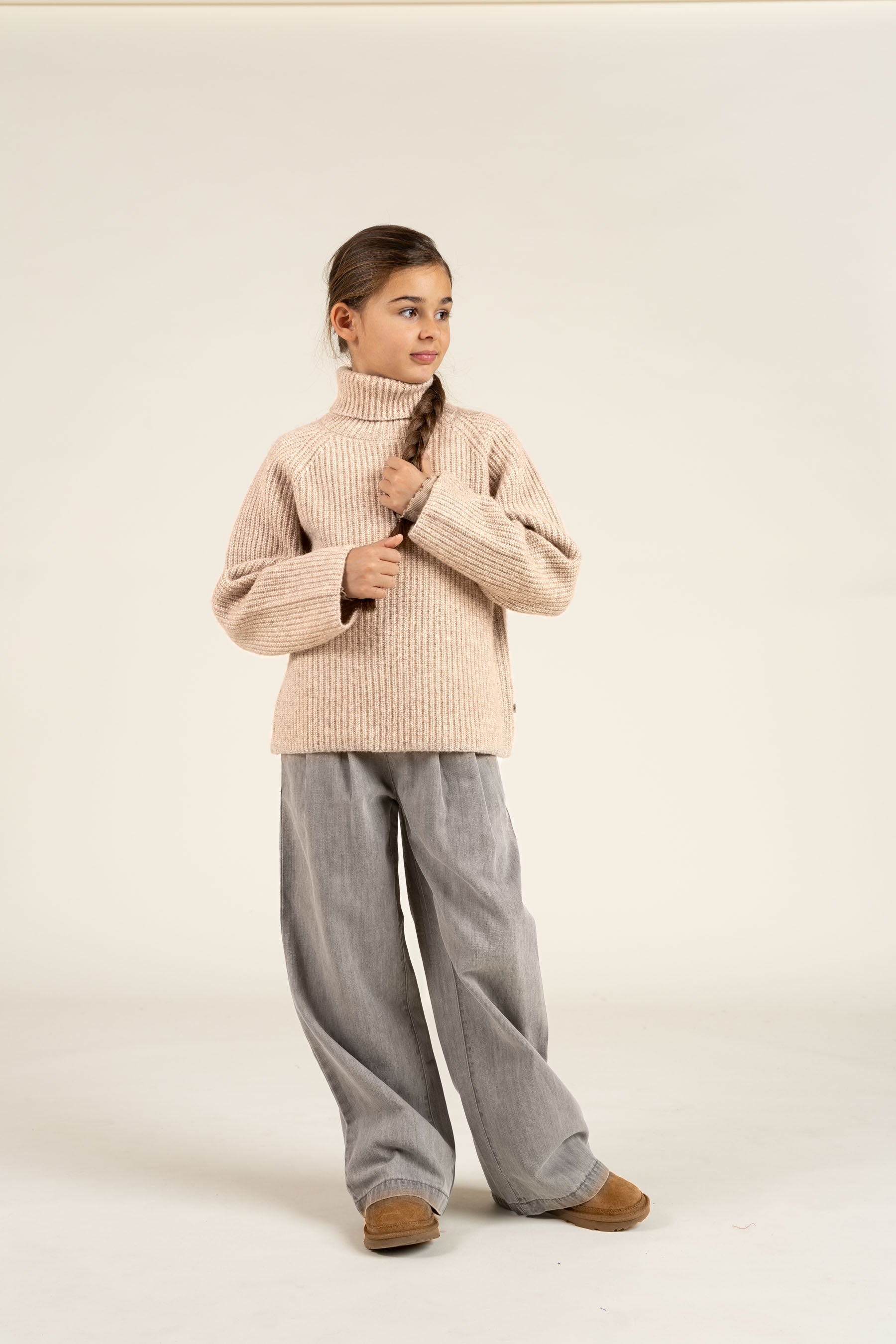 Weite weiche Jeanshose - Tween - Grey Denim | 100104 Lea