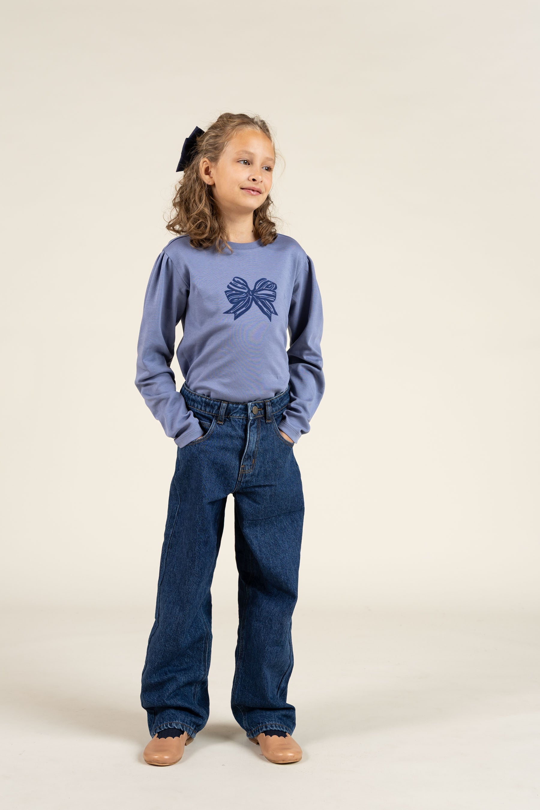 Langärmliges T-Shirt mit Frontprint - Tween - Blue | 100851 Kendell