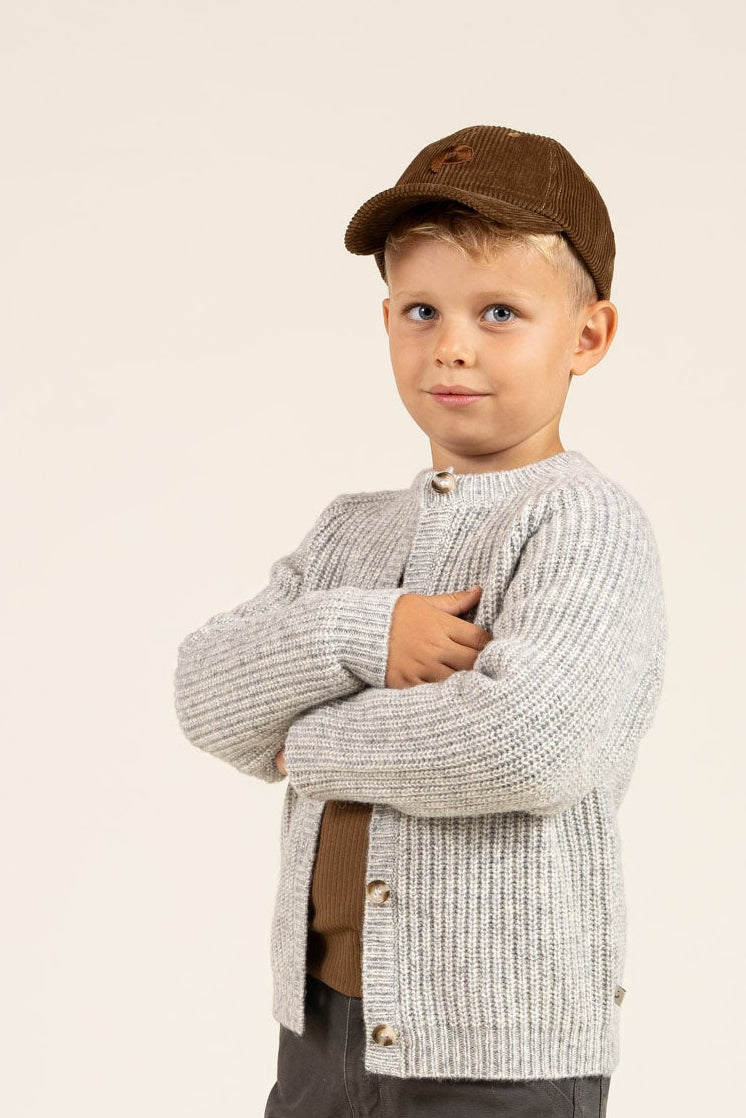 unisex Strickjacke in Wollmischung - Kids - Grey Melange | 100746 Cork
