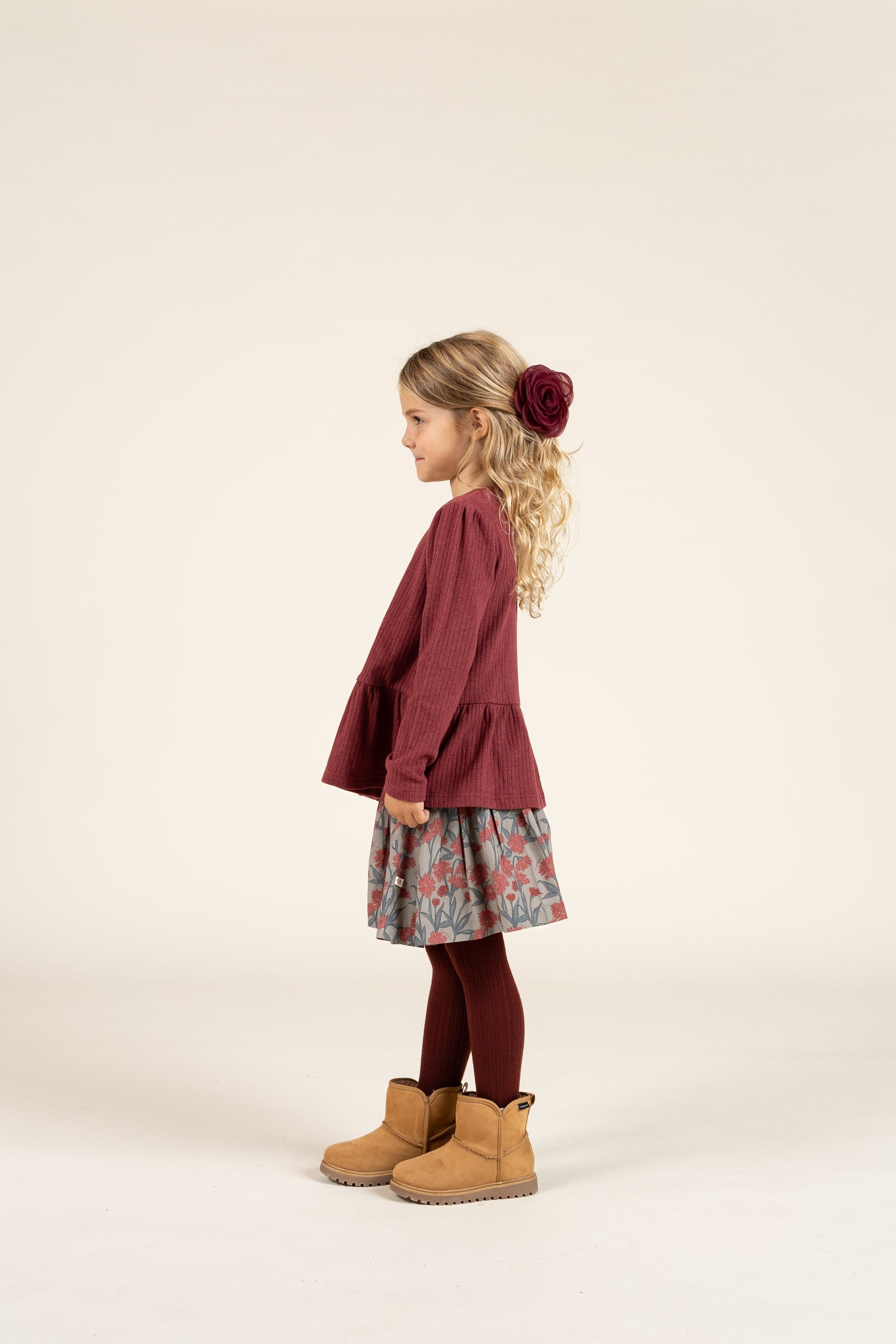 Bedruckter Popeline-Rock aus Baumwolle - Kids - Rose / Green | 100717 Amy