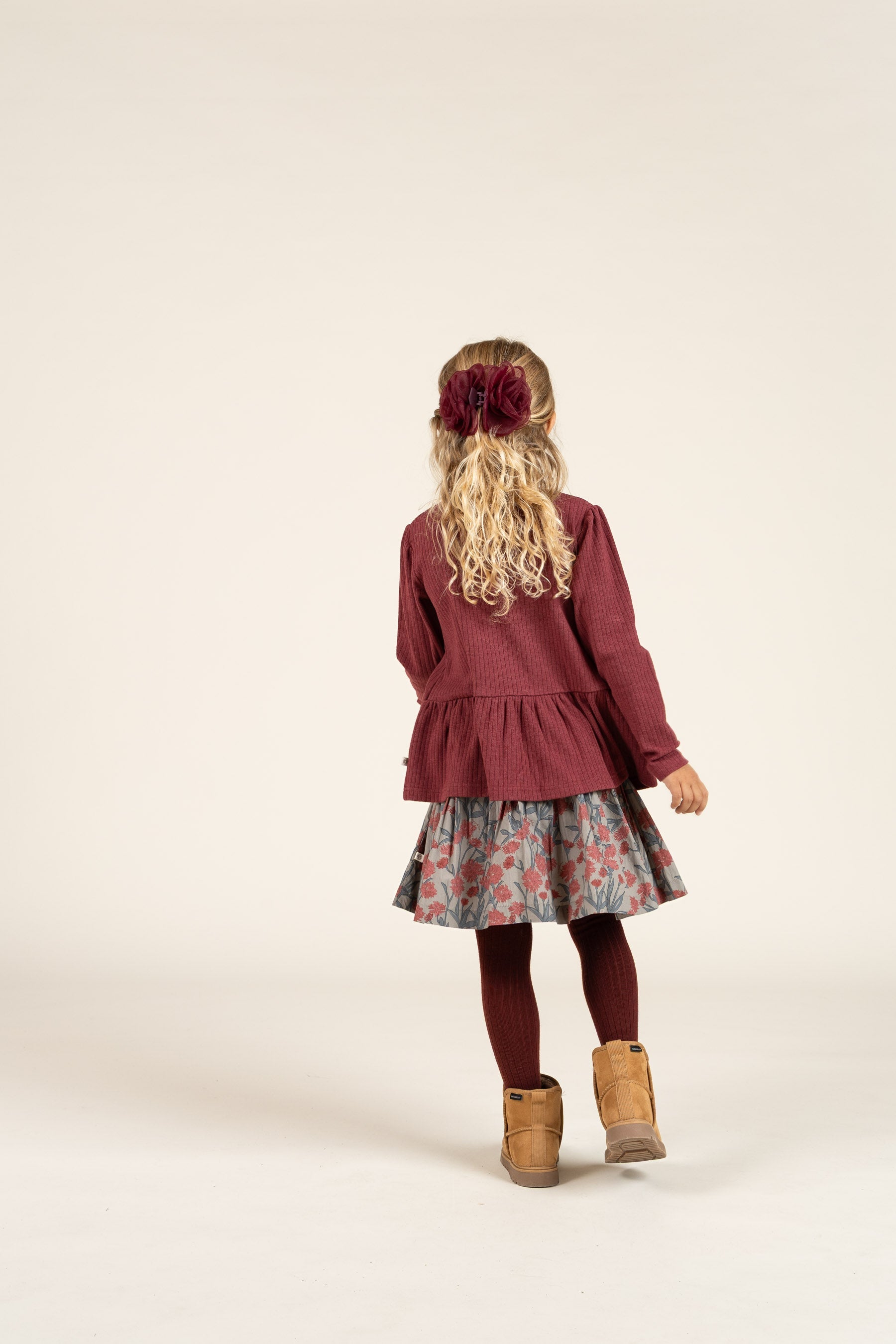 Bedruckter Popeline-Rock aus Baumwolle - Kids - Rose / Green | 100717 Amy