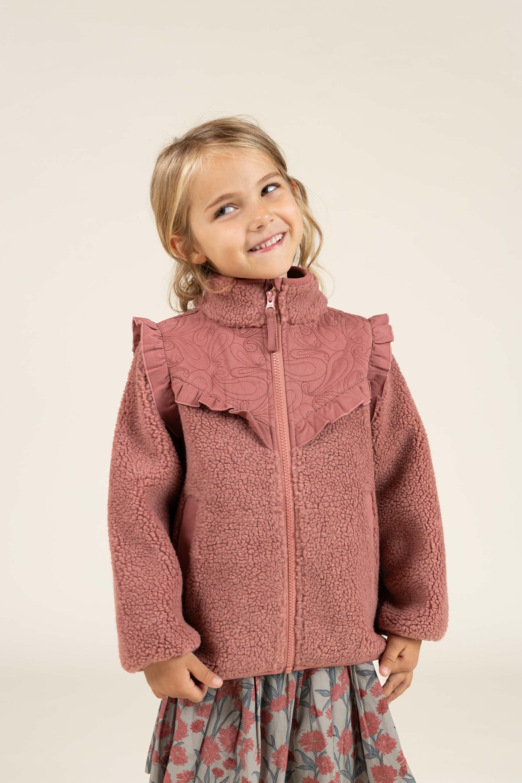 Teddyjacke mit Reißverschluss und Rüschen - Kids - Old Rose | 100636 Madison