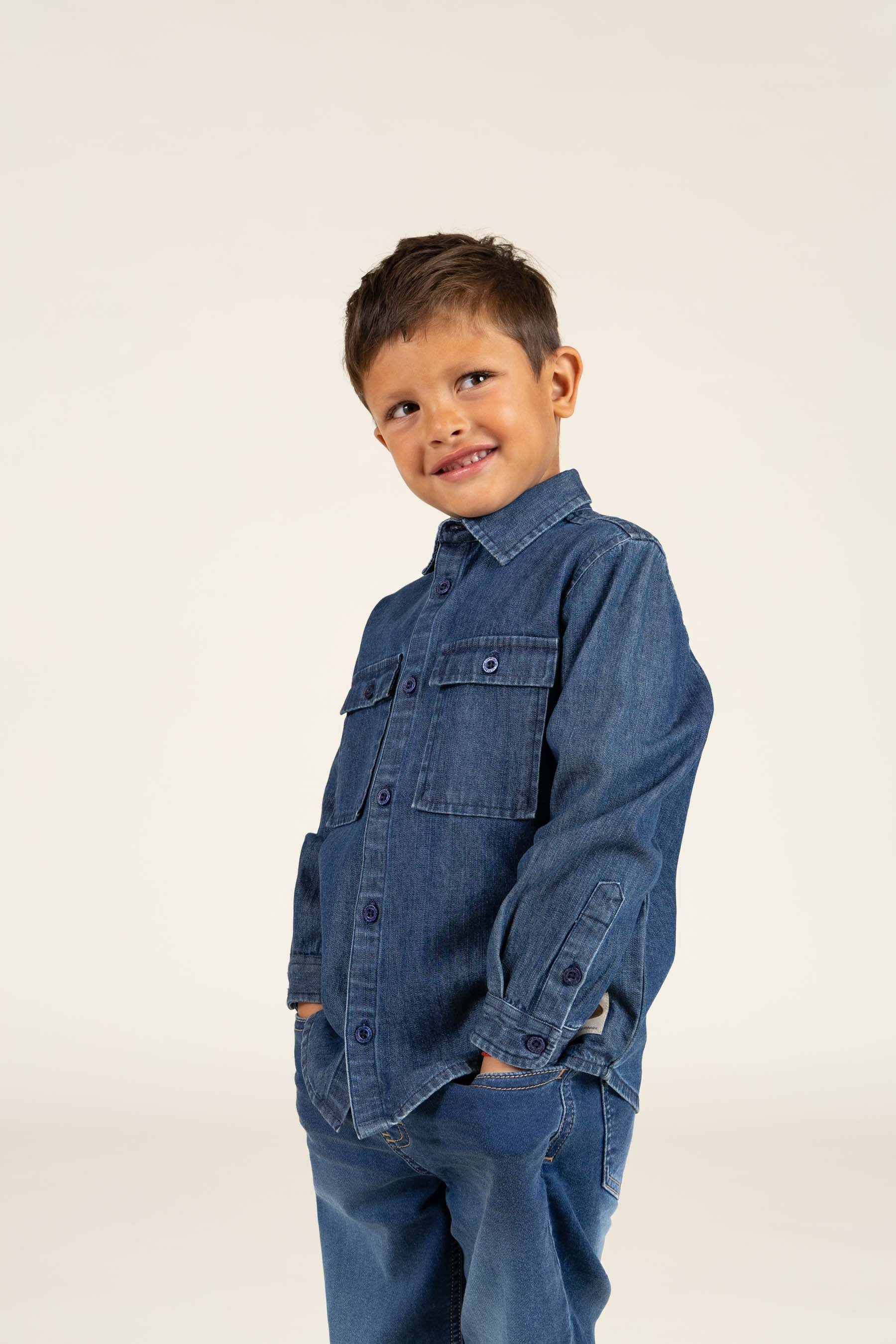 Jeanshemd - Kids - Dark Blue Denim | 100176 Delhi