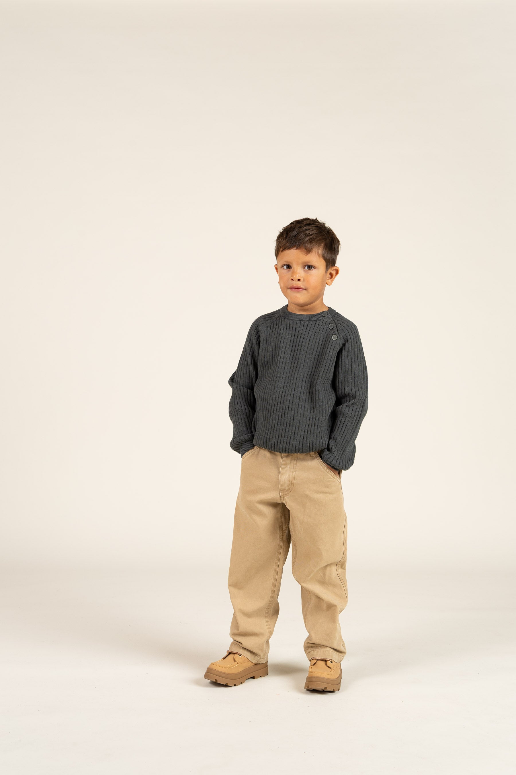 Baumwollstrickpullover - Kids - Forest Green | 100689 Jett