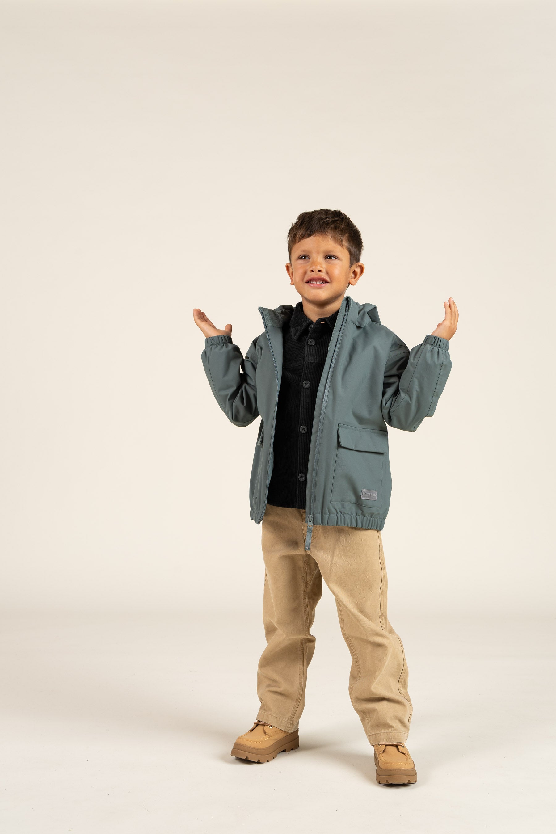 Shell Jacke mit Path-Tasche - Kids - Dusty Dark Green | 100501 Luke