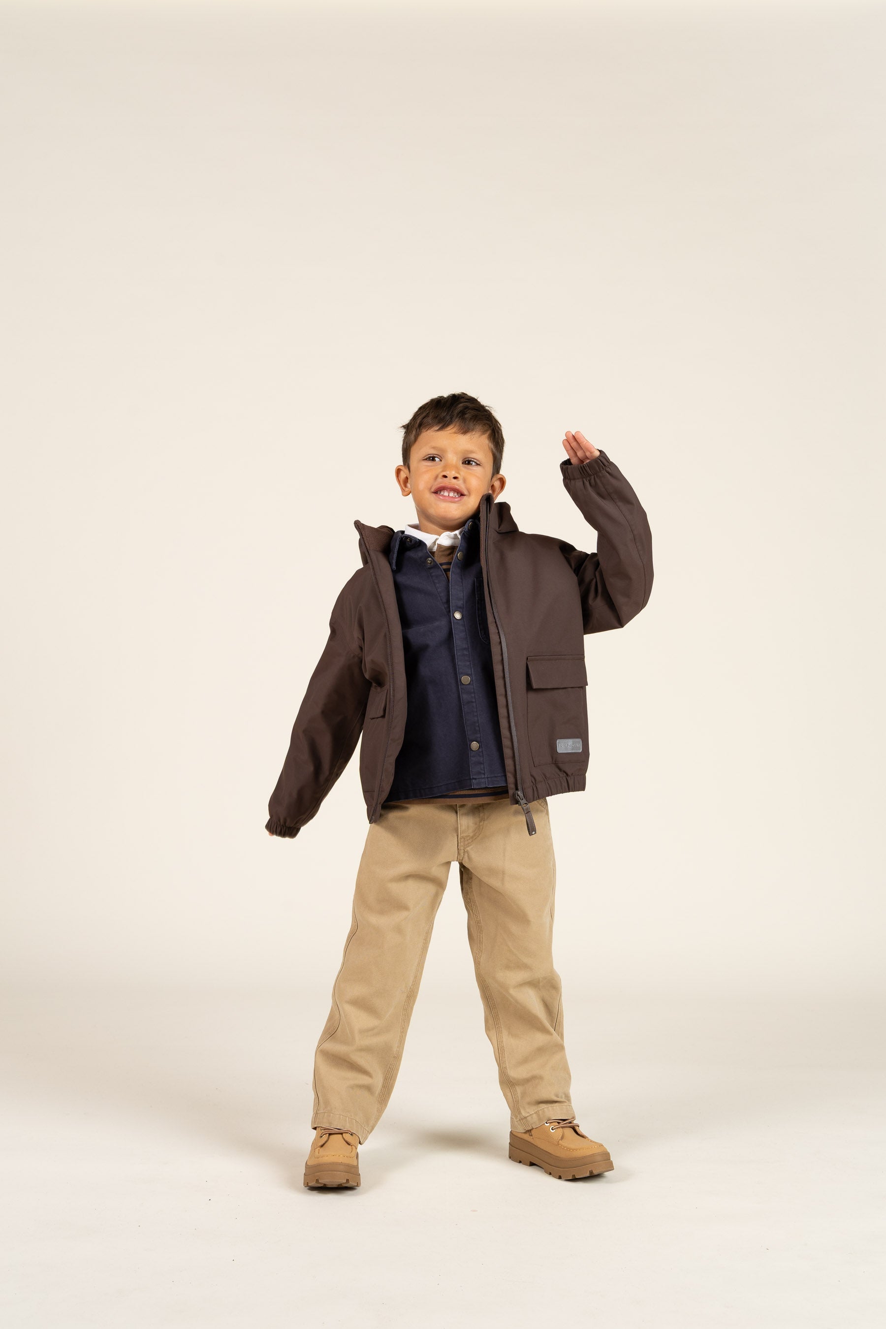 Shell Jacke mit Path-Tasche - Kids - Chocolate | 100499 Luke
