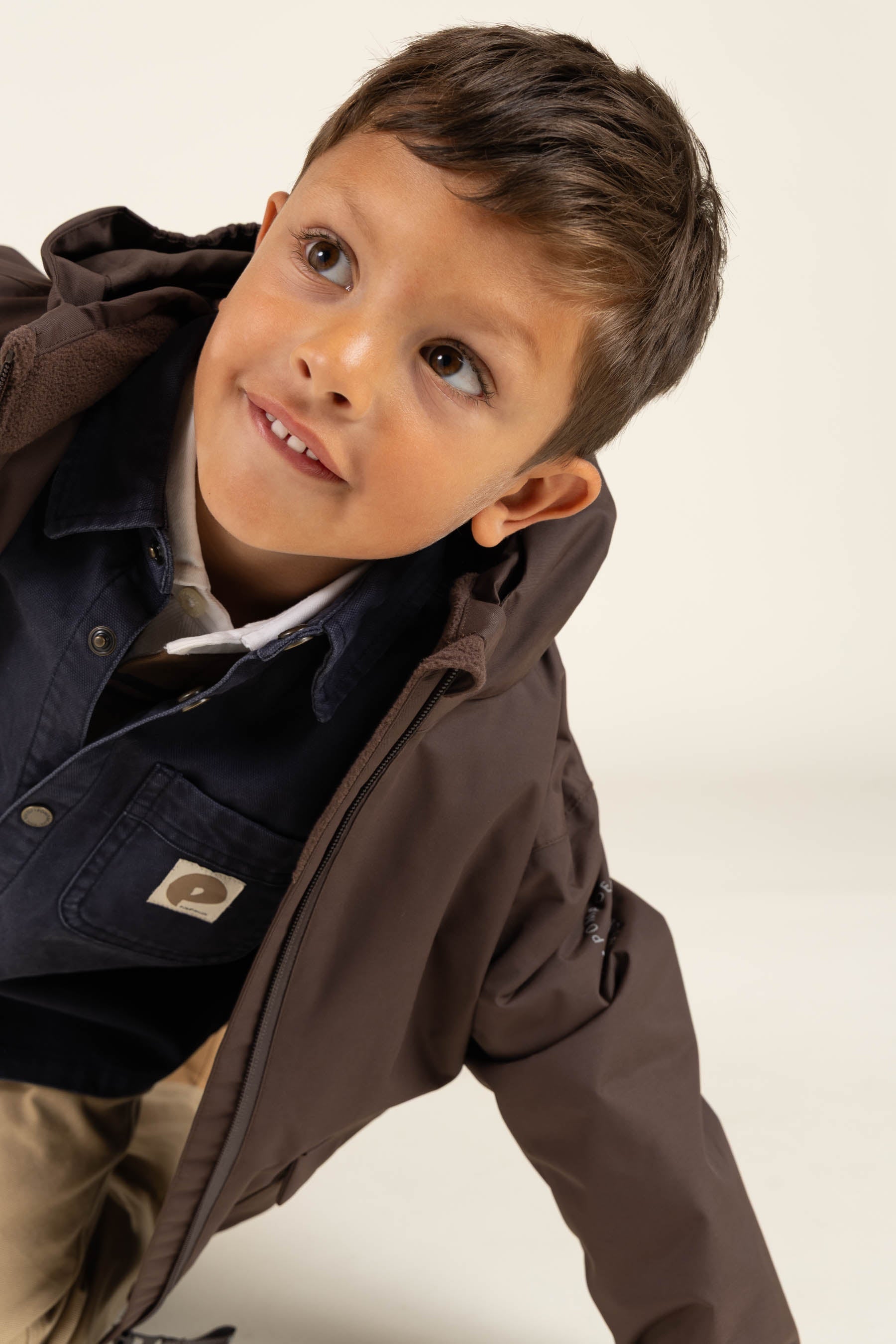 Shell Jacke mit Path-Tasche - Kids - Chocolate | 100499 Luke