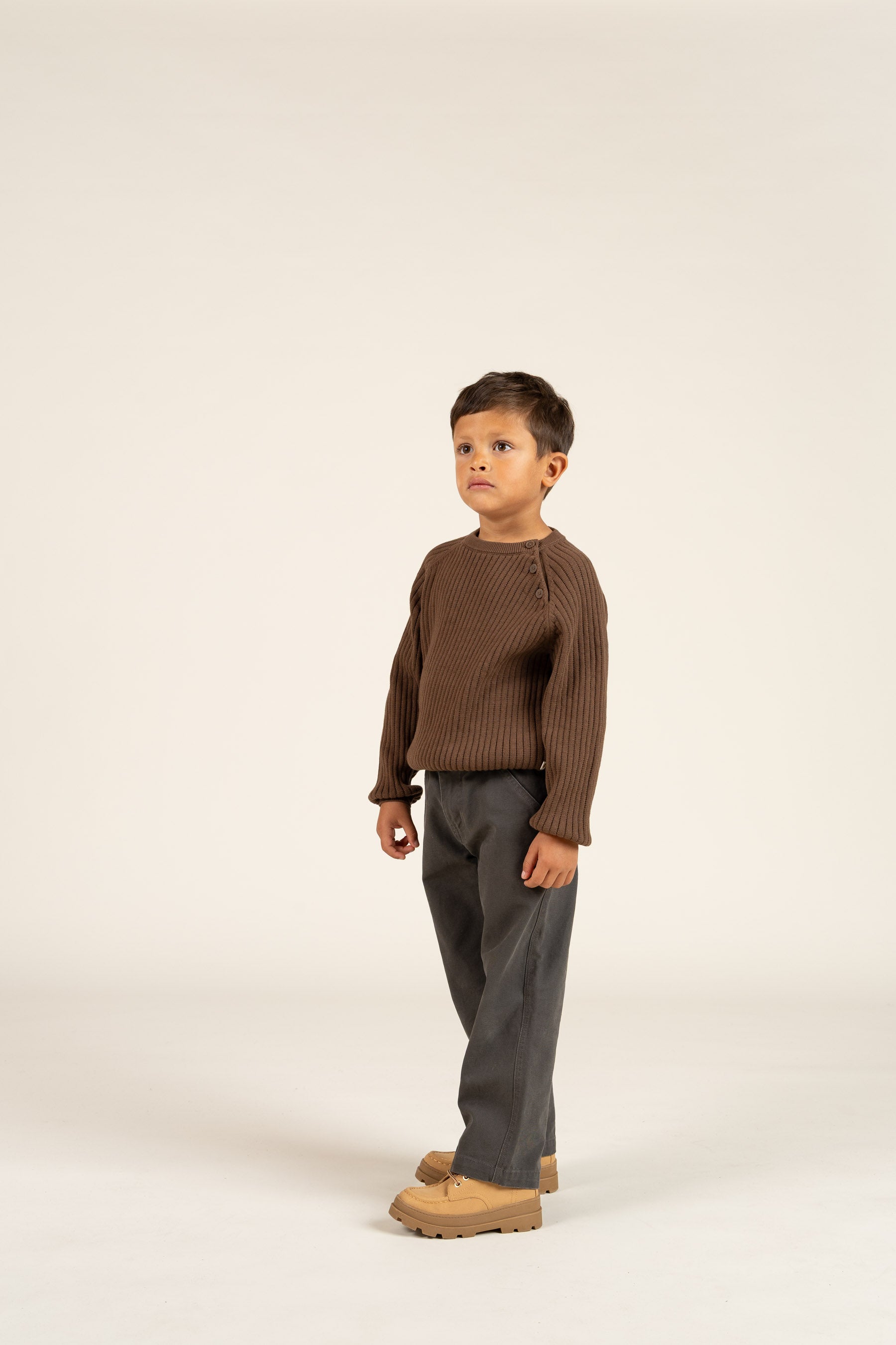 Baumwollstrickpullover - Kids - Coffee | 100691 Jett