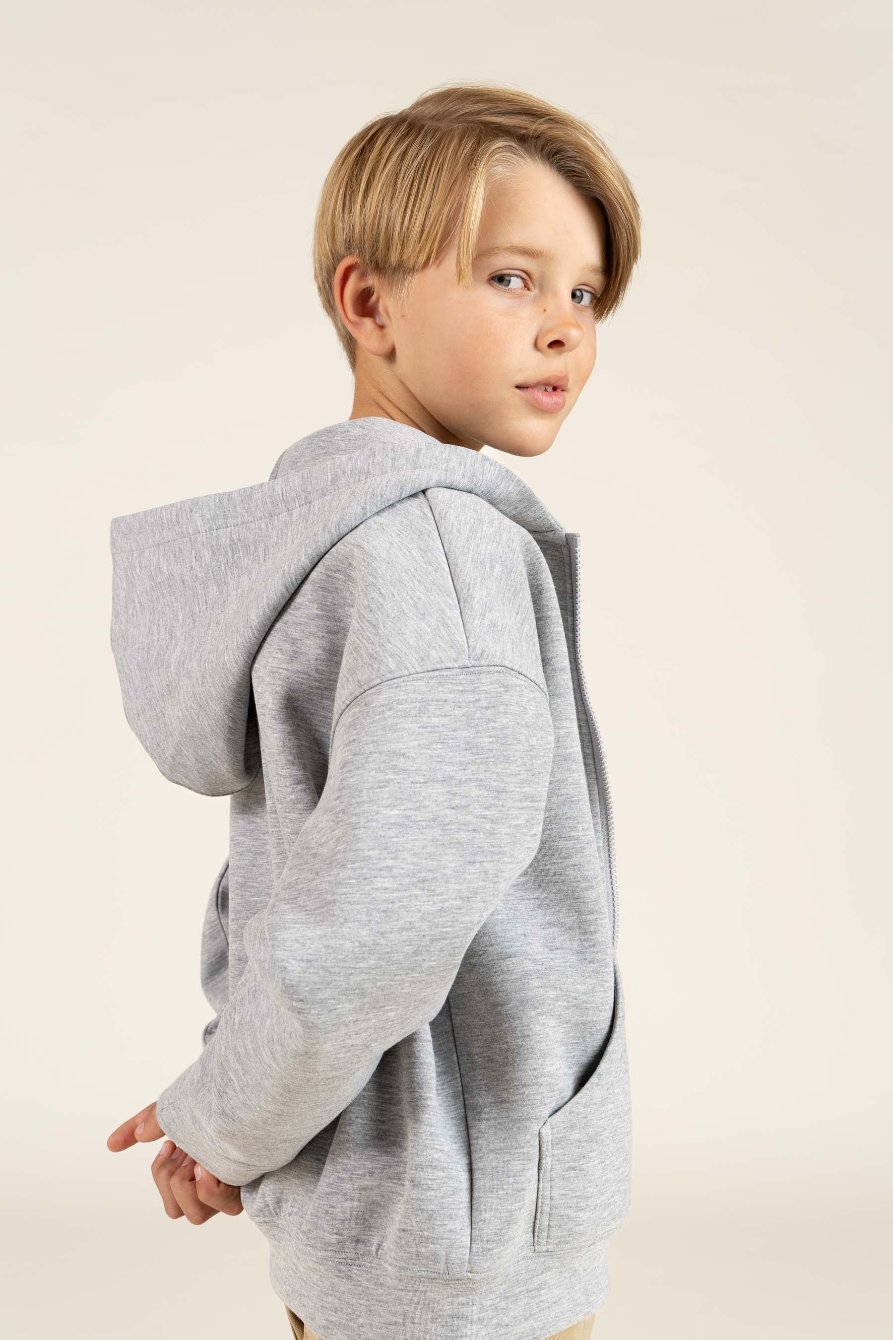 Scuba Hoodie mit Reißverschluss - Tween - Grey Melange | 100641 Liam