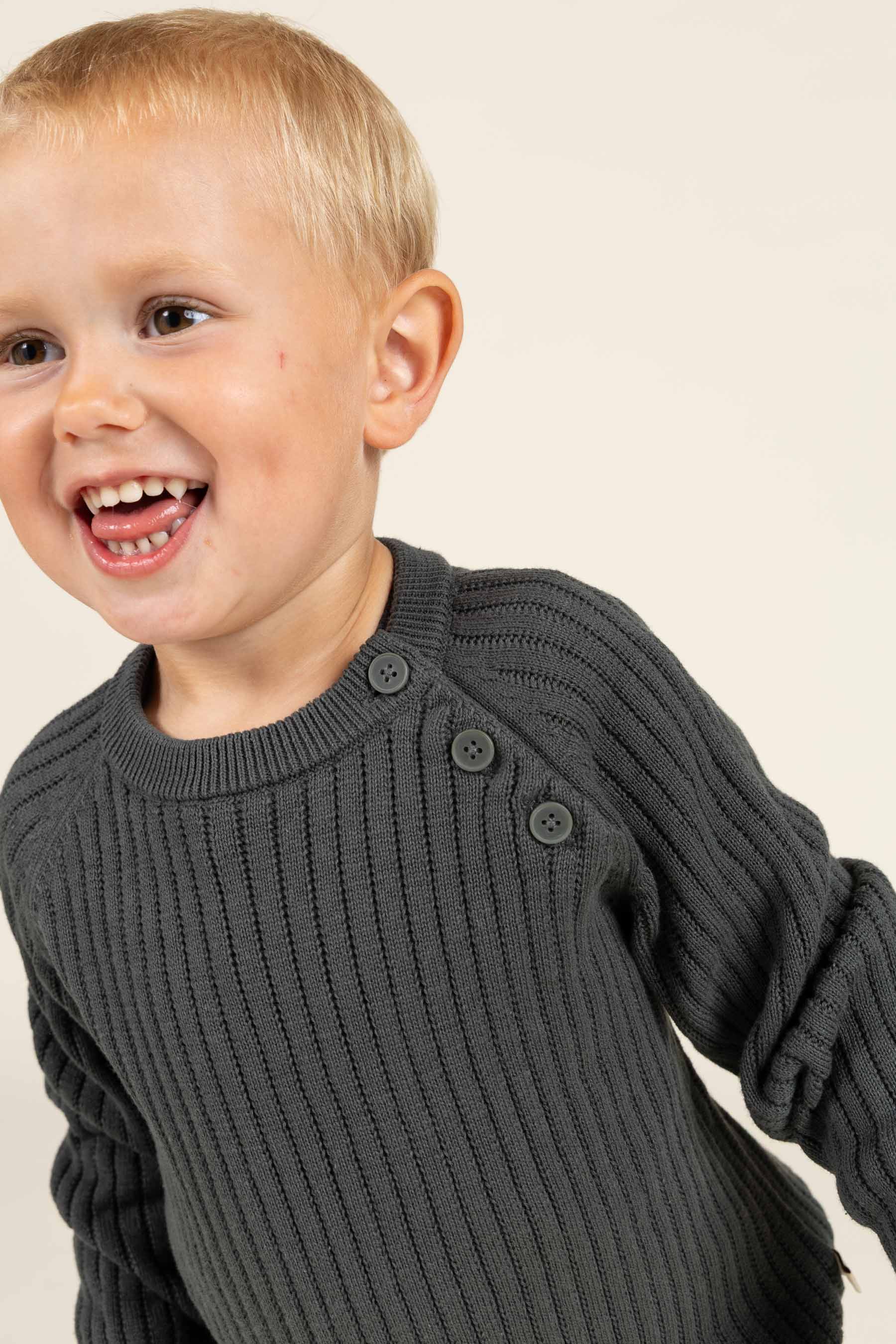 Baumwollstrickpullover - Kids - Forest Green | 100689 Jett