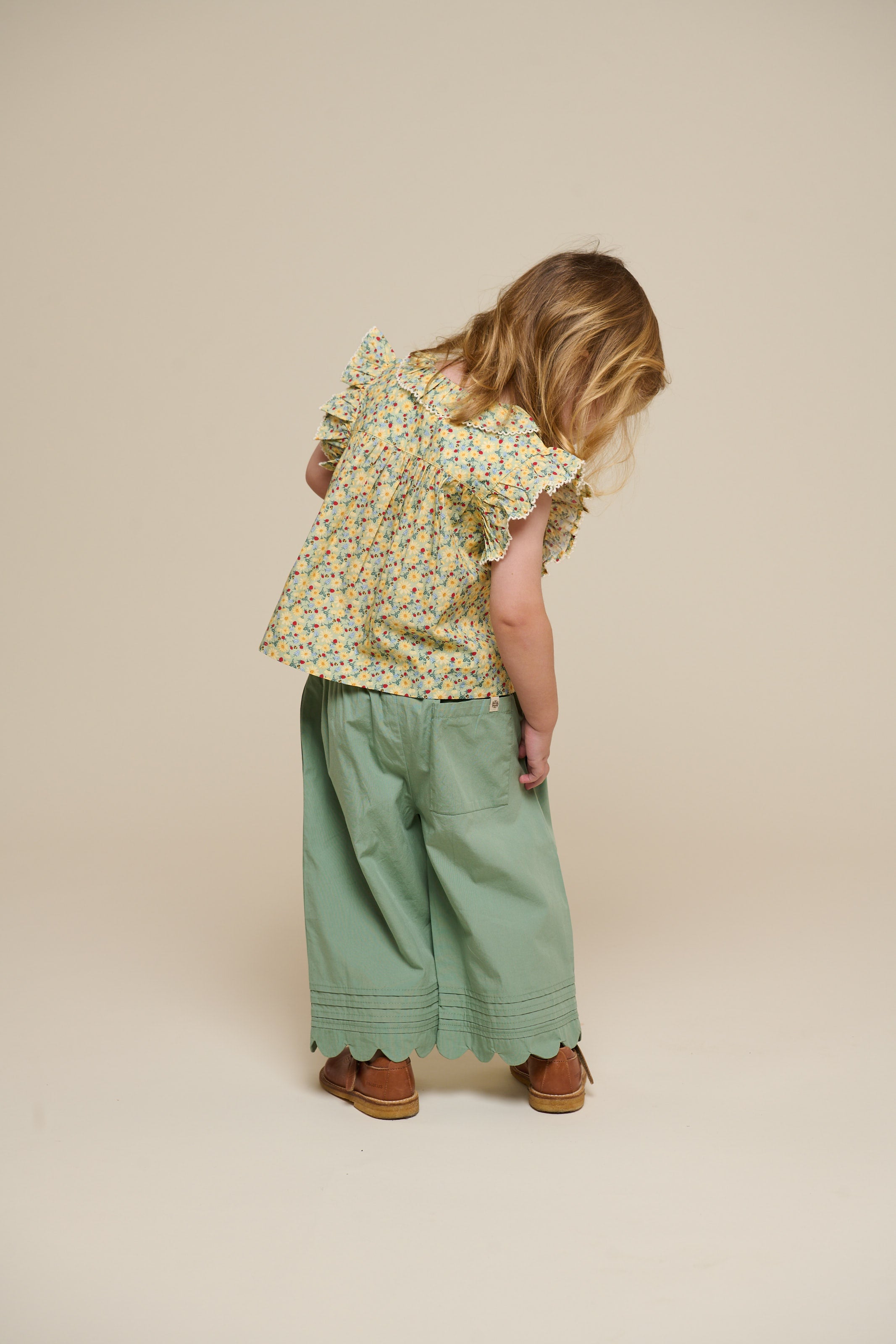 Popelinehose mit Muschelkante - Kids - Dusty Green | 101049 Joy