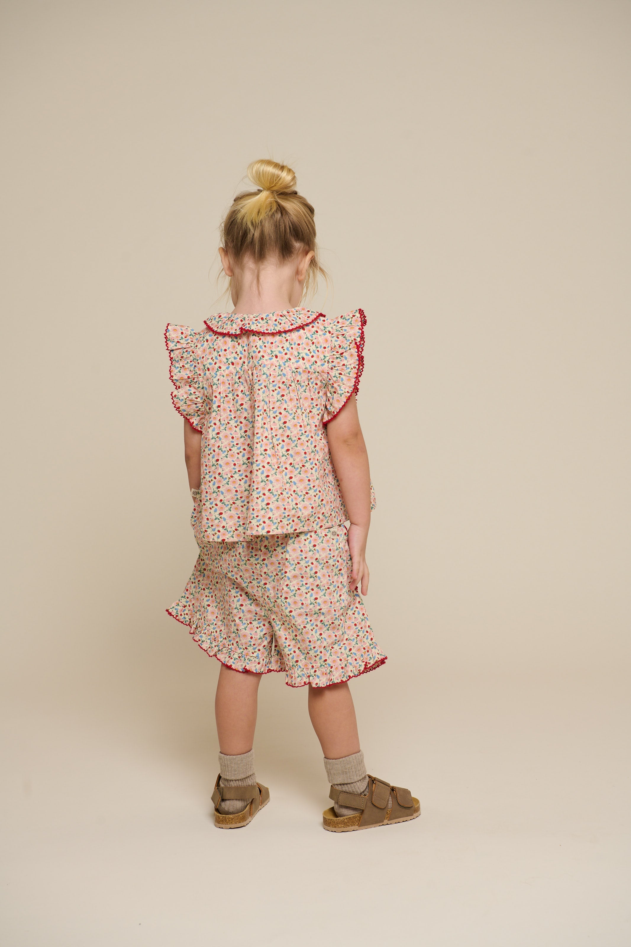 Blumenbedruckte Poplin Shorts - Kids - Rose | 100956 Poppy