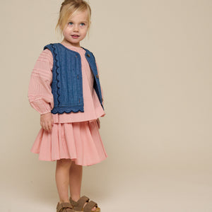 Baumwollrock mit Zick Zack Rüsche - Kids - Rose Tan | 101037 Alma
