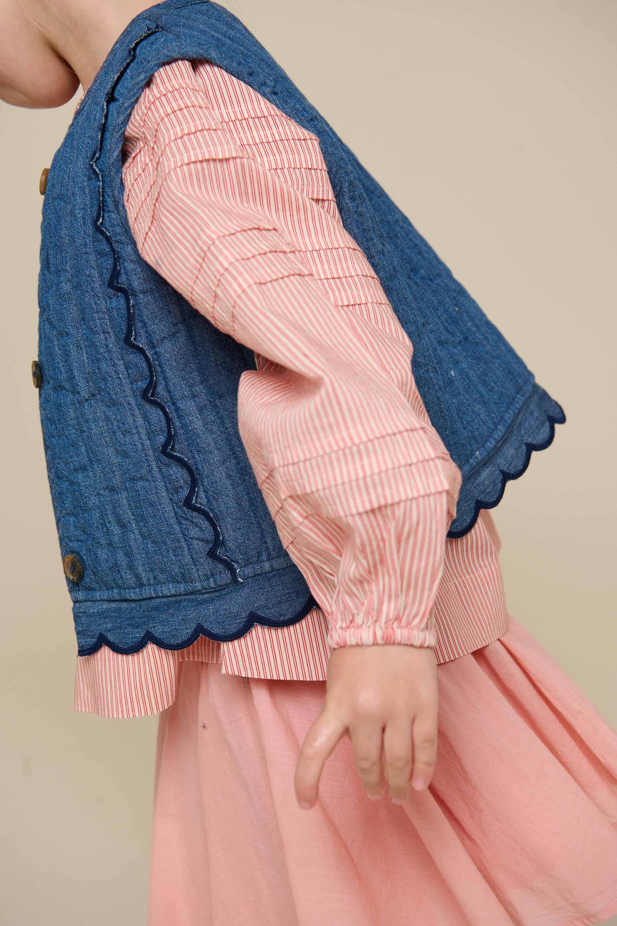 Langärmelige Gestreifte Bluse - Kids - Offwhite/Cherry Red | 100990 Willa