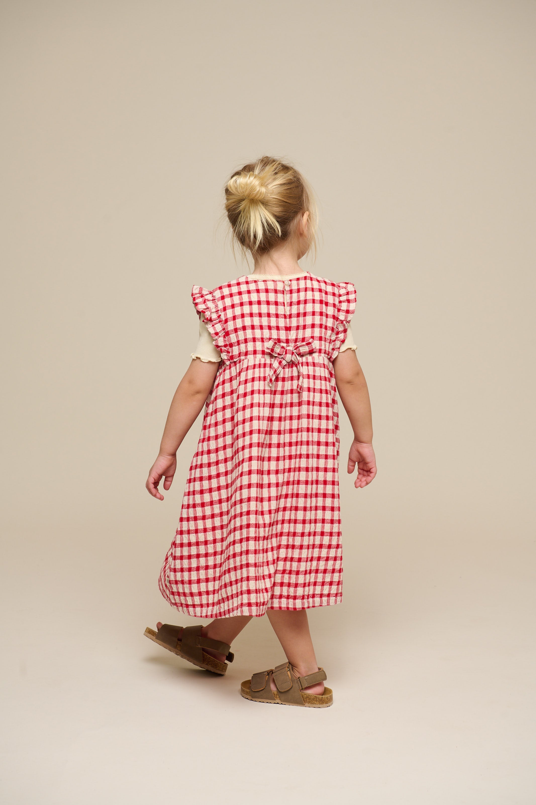Kariertes Baumwollkleid - Kids - Cherry Red | 100904 Bonnie