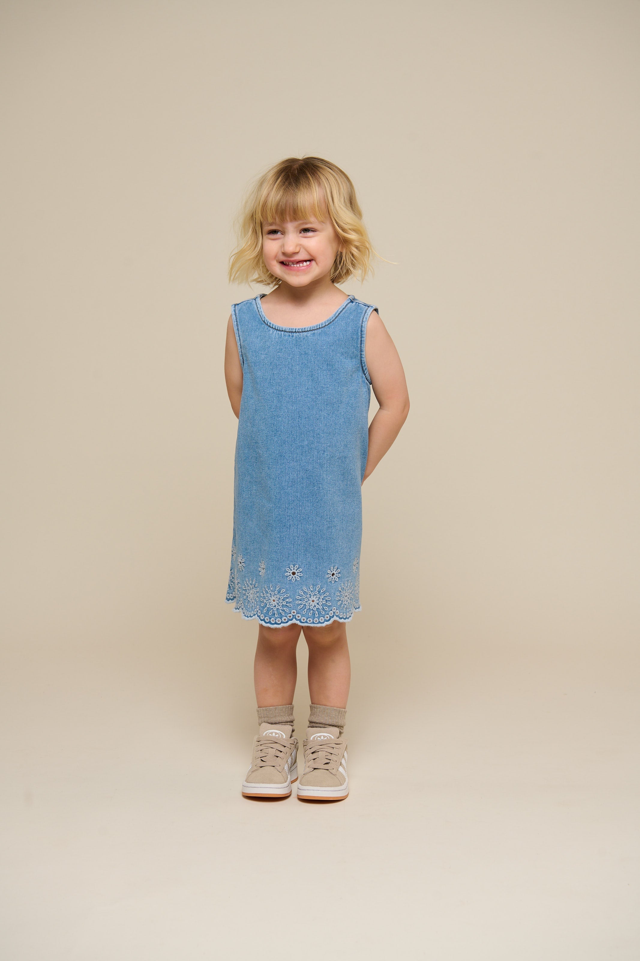 Besticktes Denim-Minikleid - Kids - Light Blue Denim | 101018 Vera